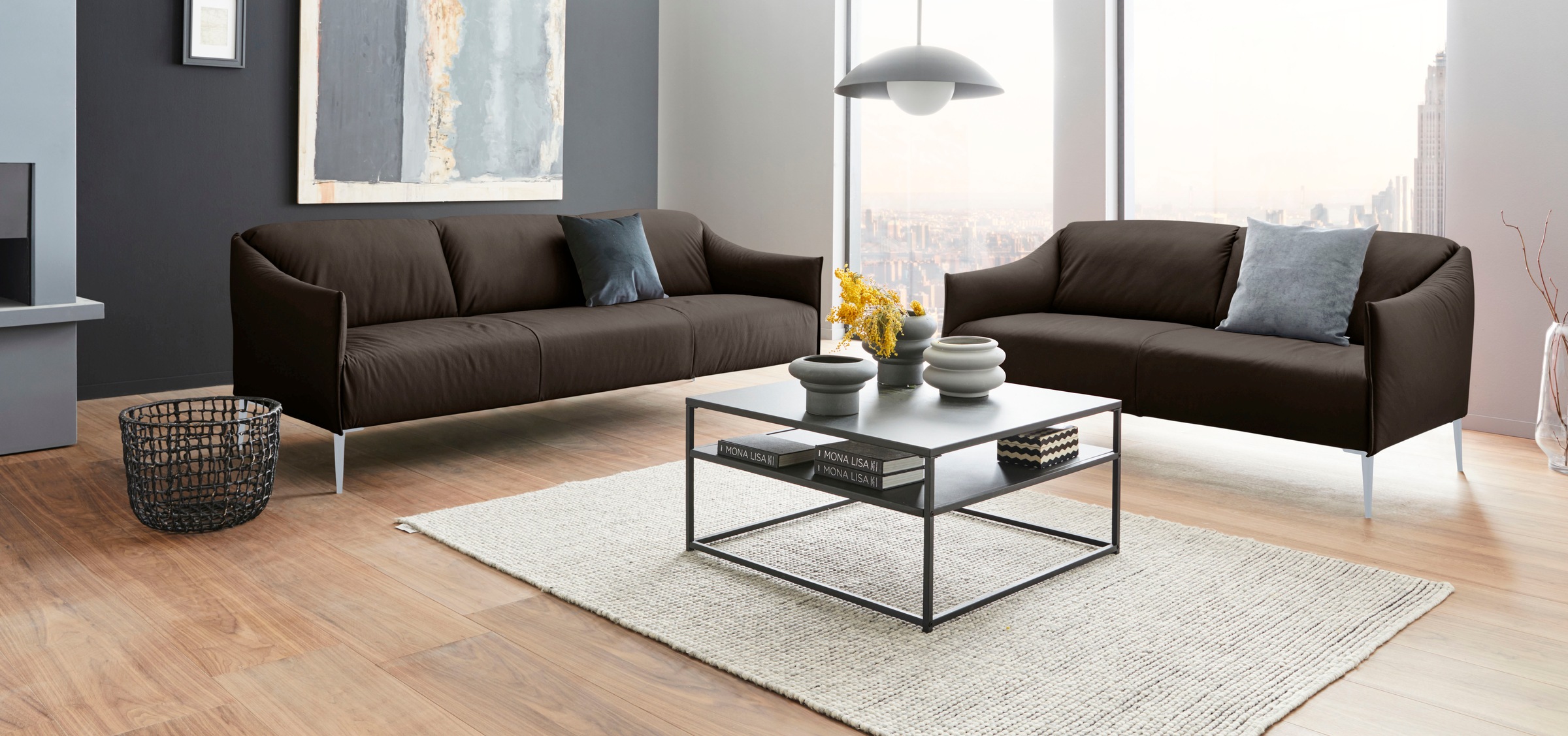 W.SCHILLIG 2,5-Sitzer »sally« mit Metallfüßen in Silber matt, Breite 174 cm