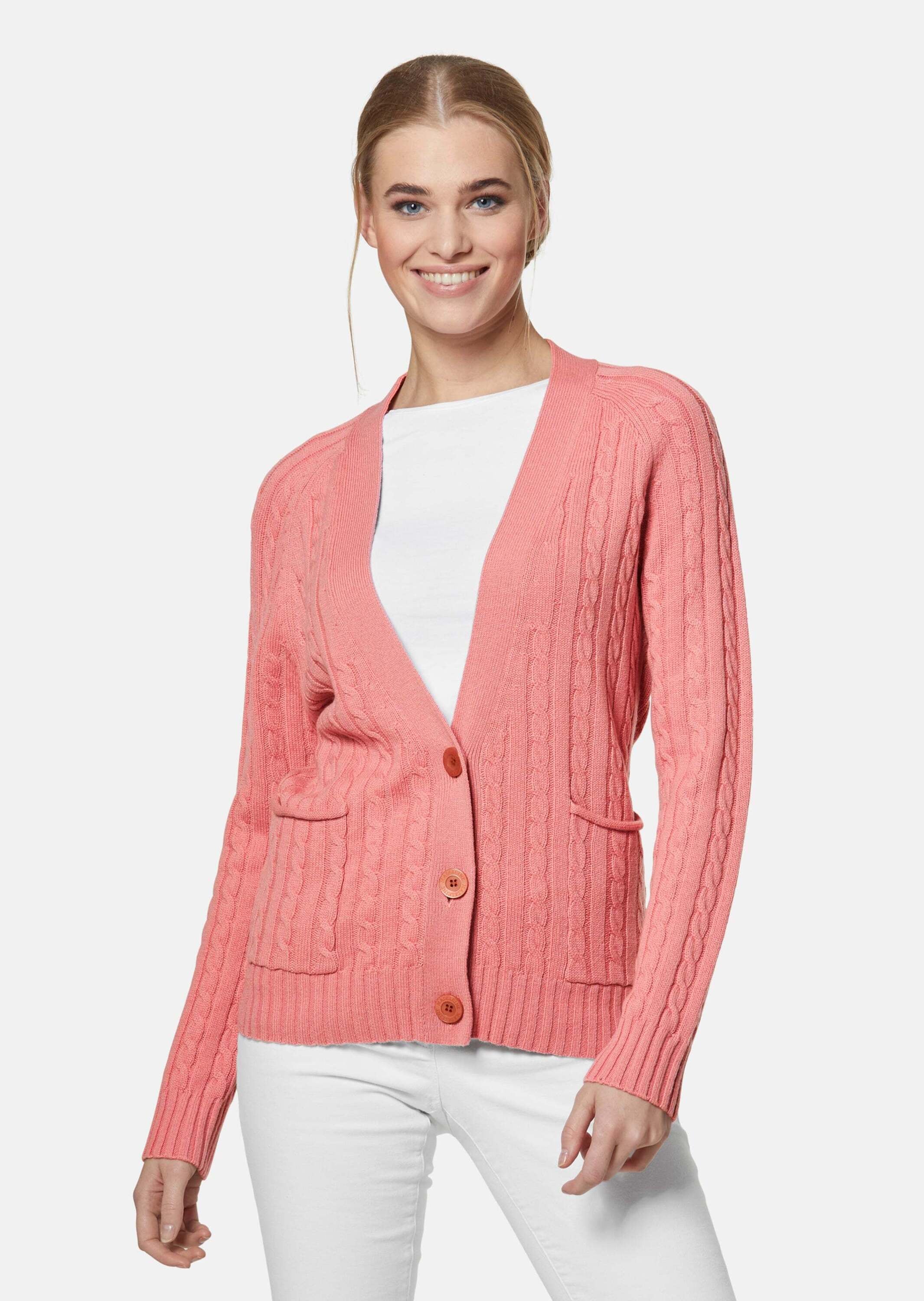 MADELEINE Strickjacke »Strickjacke Strickjacke mit Zopfmuster in angesagten Farben«