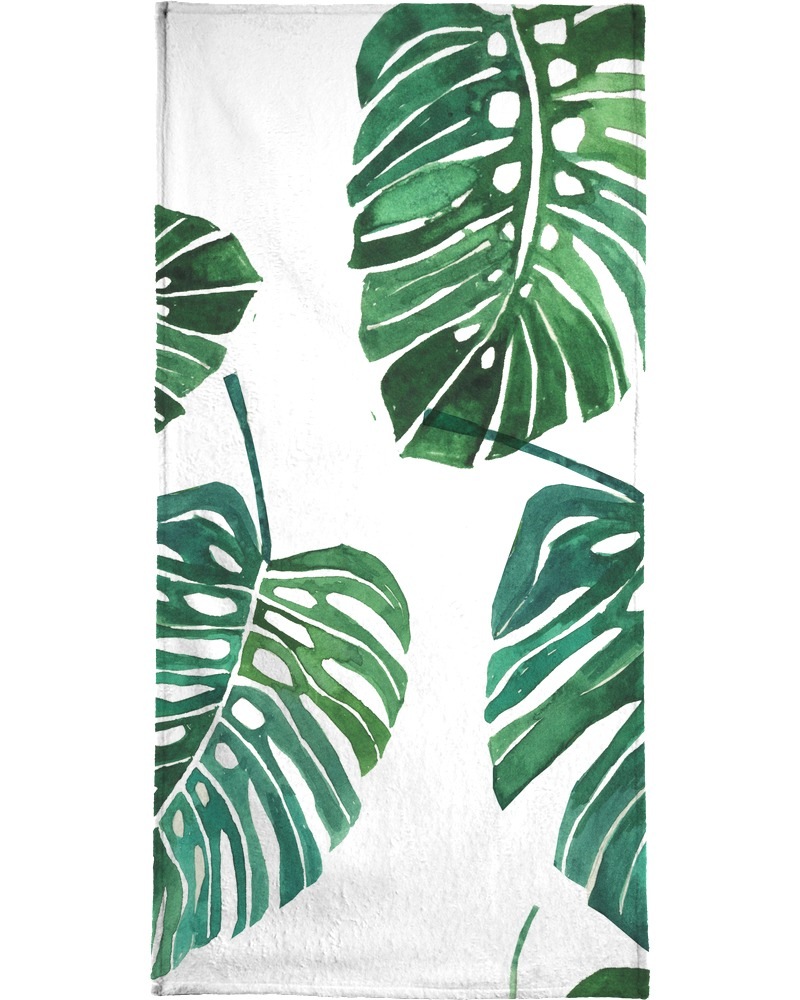 Juniqe Strandtuch »Monstera Pattern«, (1 St.), Weiche Frottee-Veloursqualität