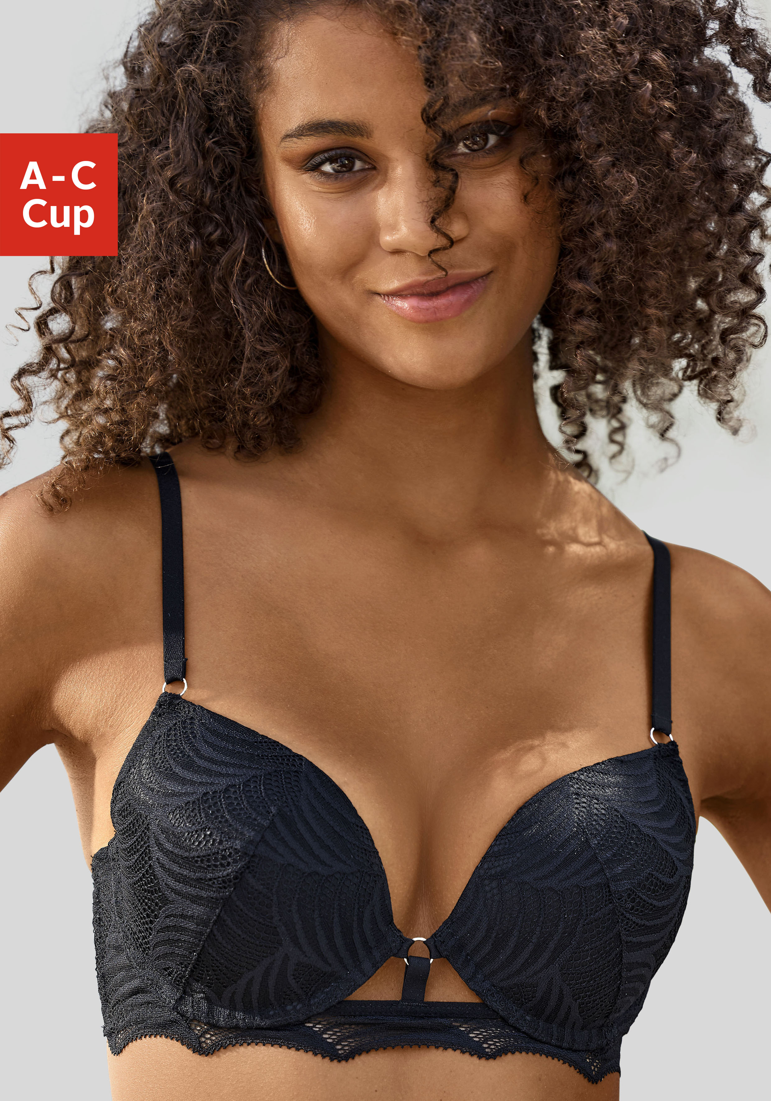 Push-up-BH, mit integrierten Kissen und modischer Spitze, Dessous