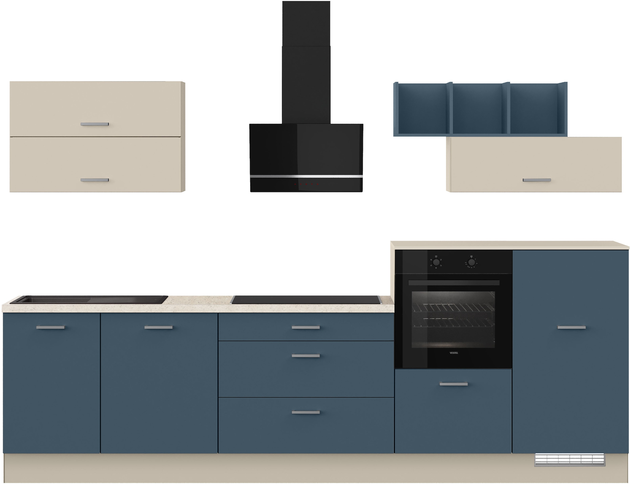 IMPULS KÜCHEN Küchenzeile »"New York", Schubkästen mit Soft-Close,« Set,  wählbare Ausrichtung, Soft-Close-Schubkästen, Breite 320 cm