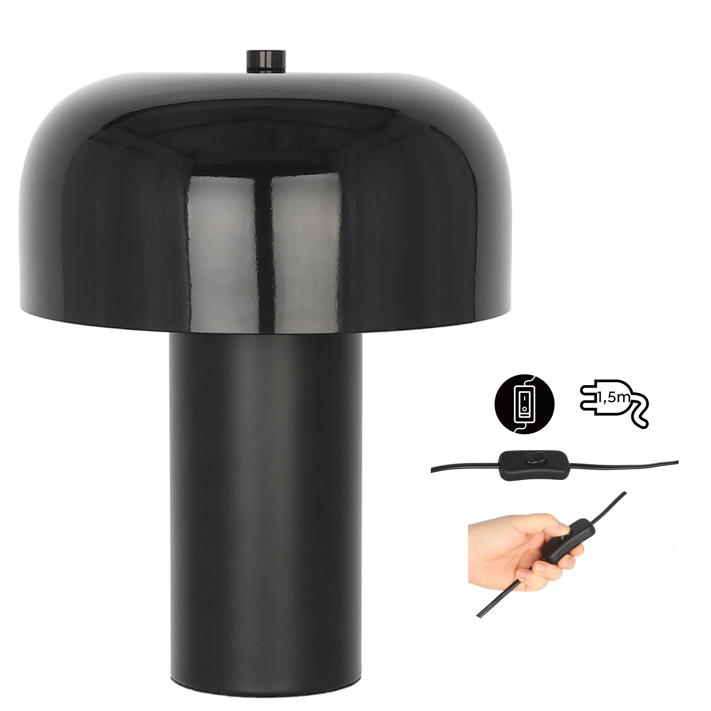 OTTO home Tischleuchte »Jorre - Pilzlampe« 1 Stk. zweifarbig - matt & glänzend, Pilzleuchte, Tischlampe, Pilzform, E14