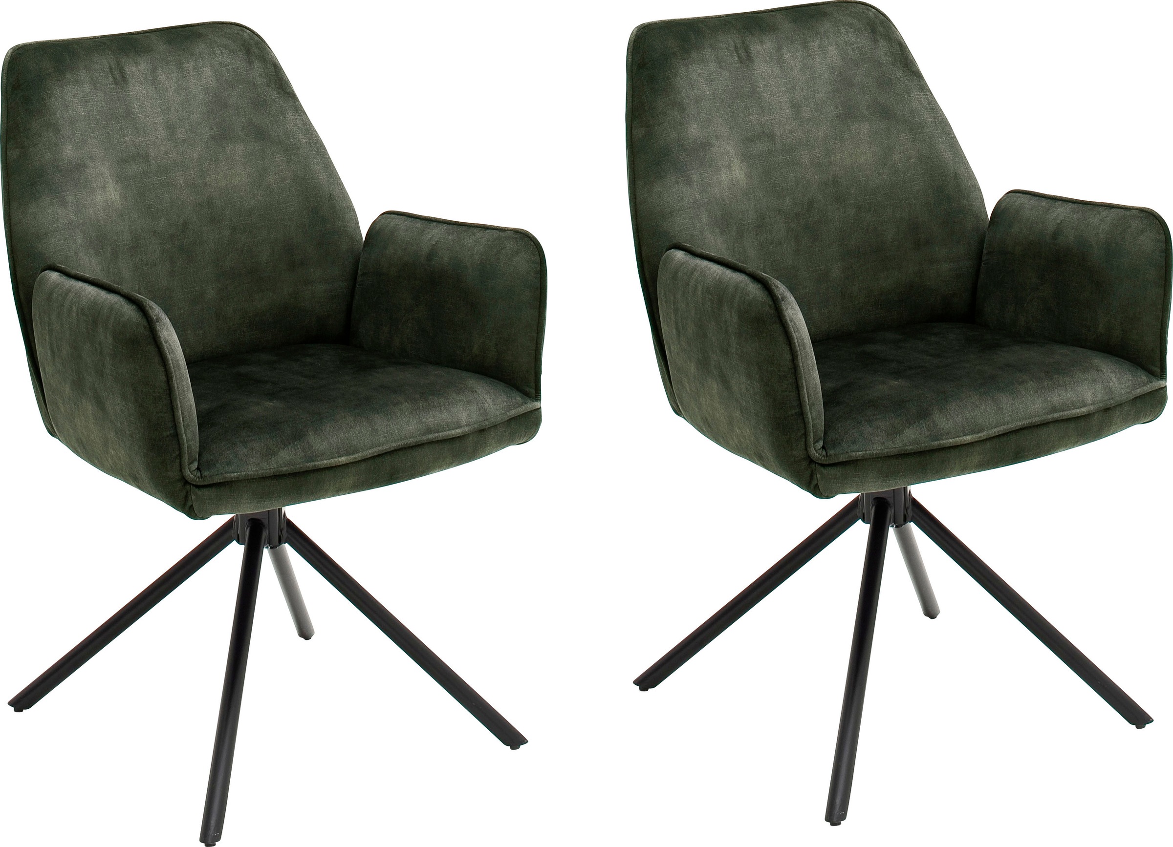 MCA furniture Esszimmerstuhl »Ottawa mit Armlehne«, Vintage Veloursoptik mit Keder, Stuhl belastbar bis 120 Kg