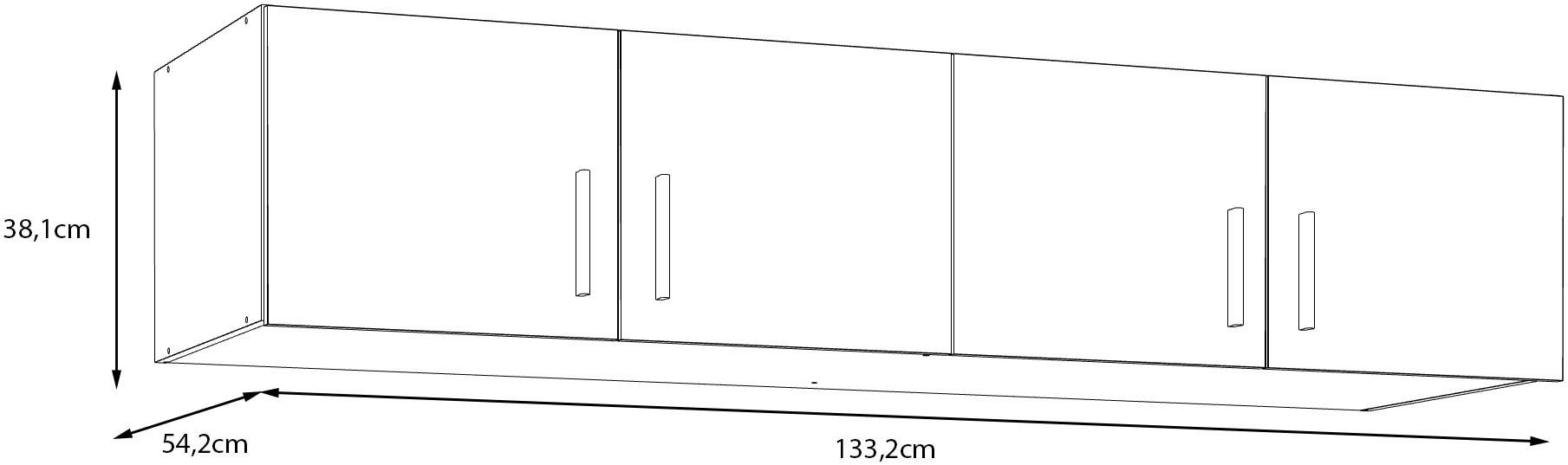 FORTE Schrankaufsatz, Schrankaufsatz, Stauraum, 4 Türen, Raumnutzung