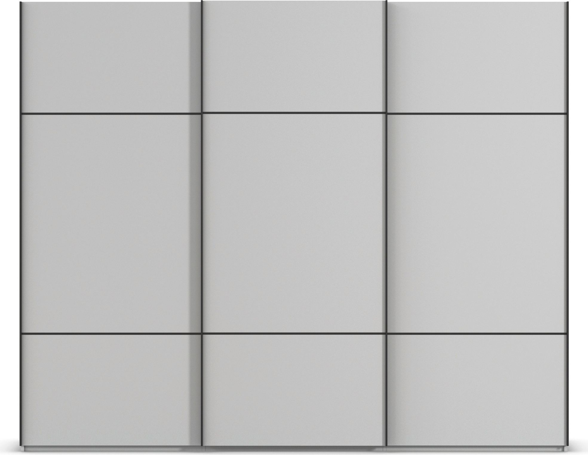 rauch Schwebetürenschrank »Kleiderschrank Schrank Garderobe Schlafzimmerschrank SCALE-TRIO«, edle dreigeteilte Front, 2 Zierleisten in Griff-Farbe MADE IN GERMANY