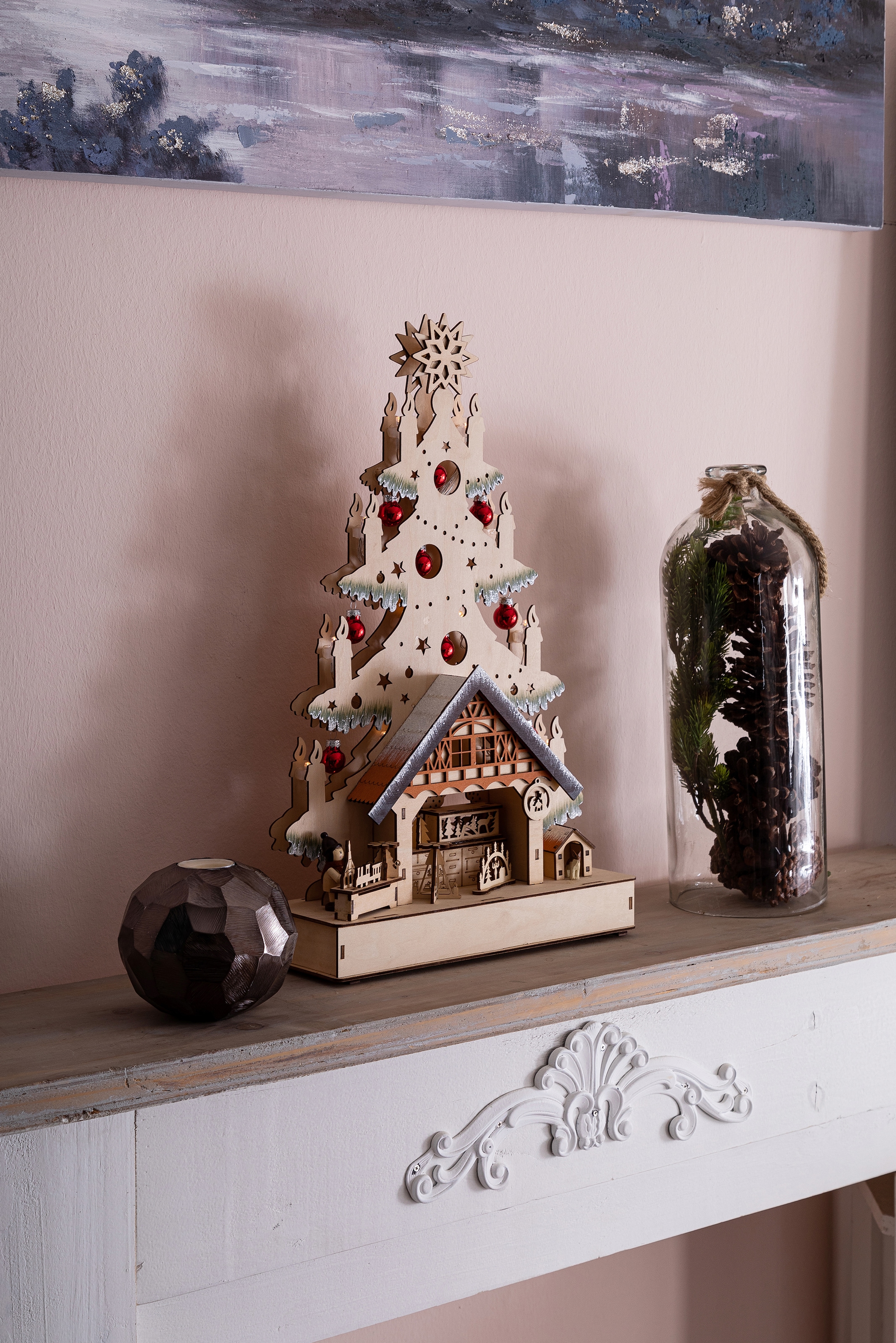 bestellen Höhe bei cm & LED geschmückt, Accessoires Weihnachtskugeln ca. Schwibbogen, mit Holz, aus OTTO 49 Myflair Möbel