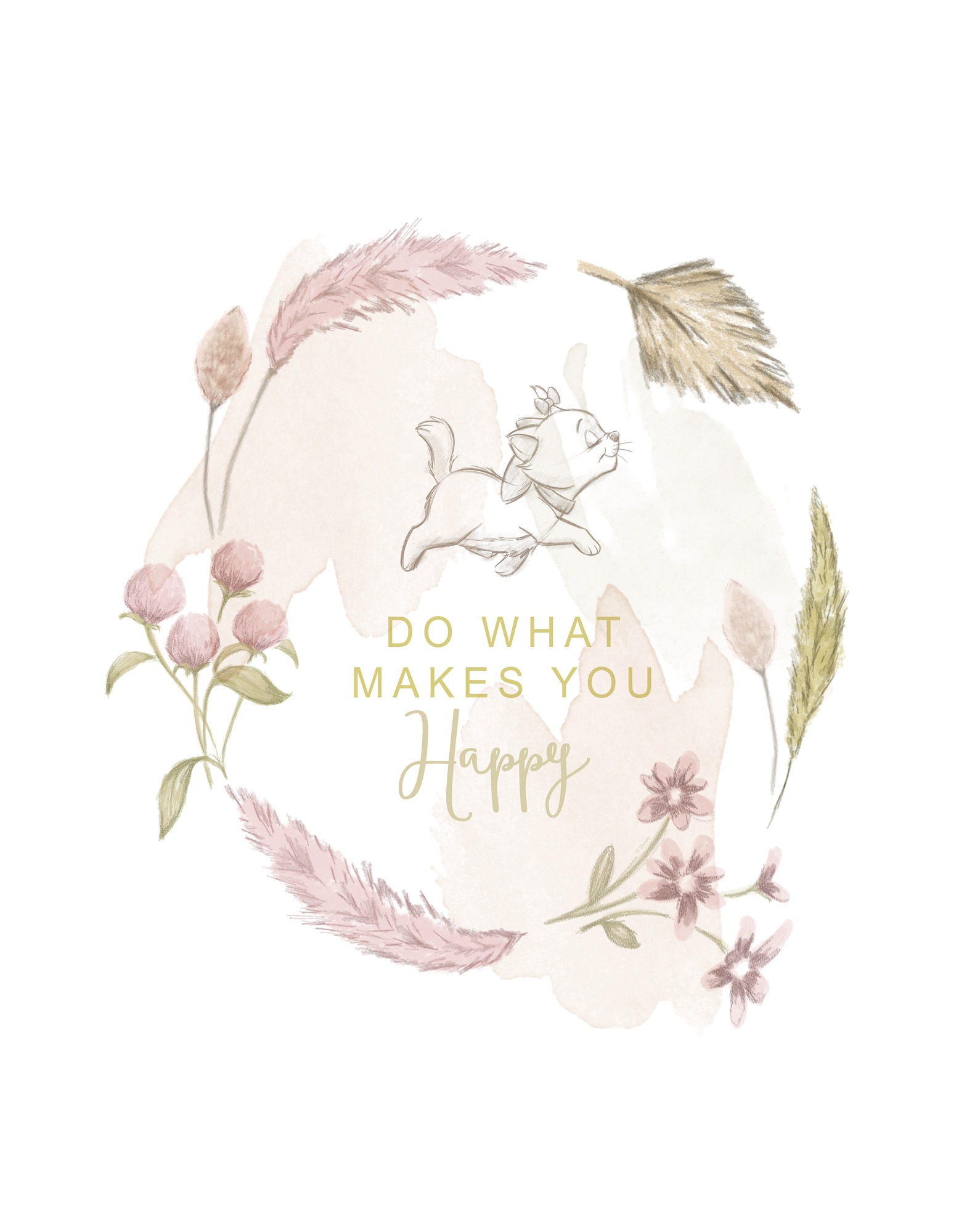 Komar Leinwandbild »Disney Aristocats Do What Makes You Happy«, Disney, (1 St.), 30 x 40 cm (Breite x Höhe) - Kinderzimmer, Dekoration