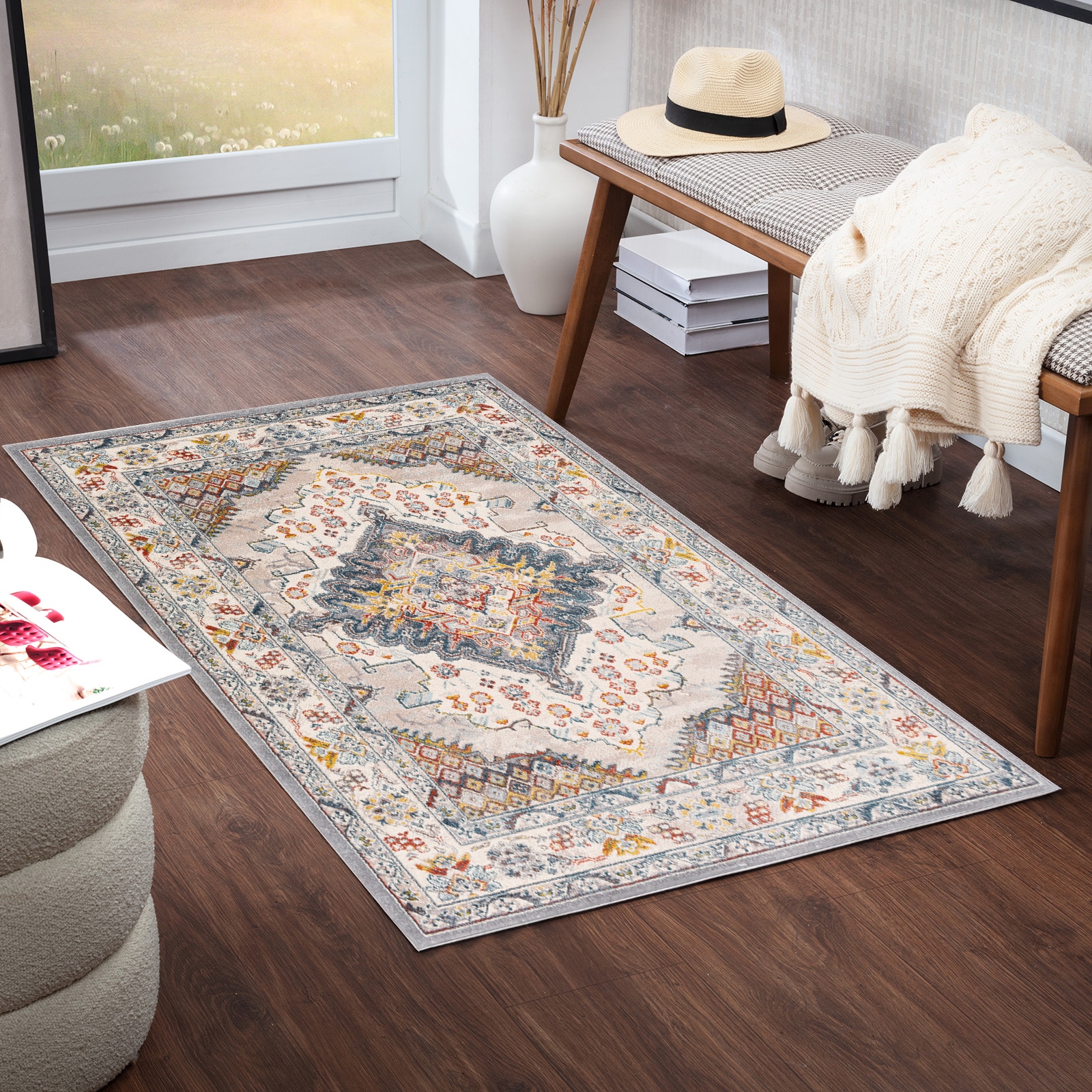 Livabliss Teppich »CASABLANCA«, rechteckig, 12 mm Höhe, Vintage Orientteppich, Kurzflor Boho Wohnzimmerteppich, Läufer