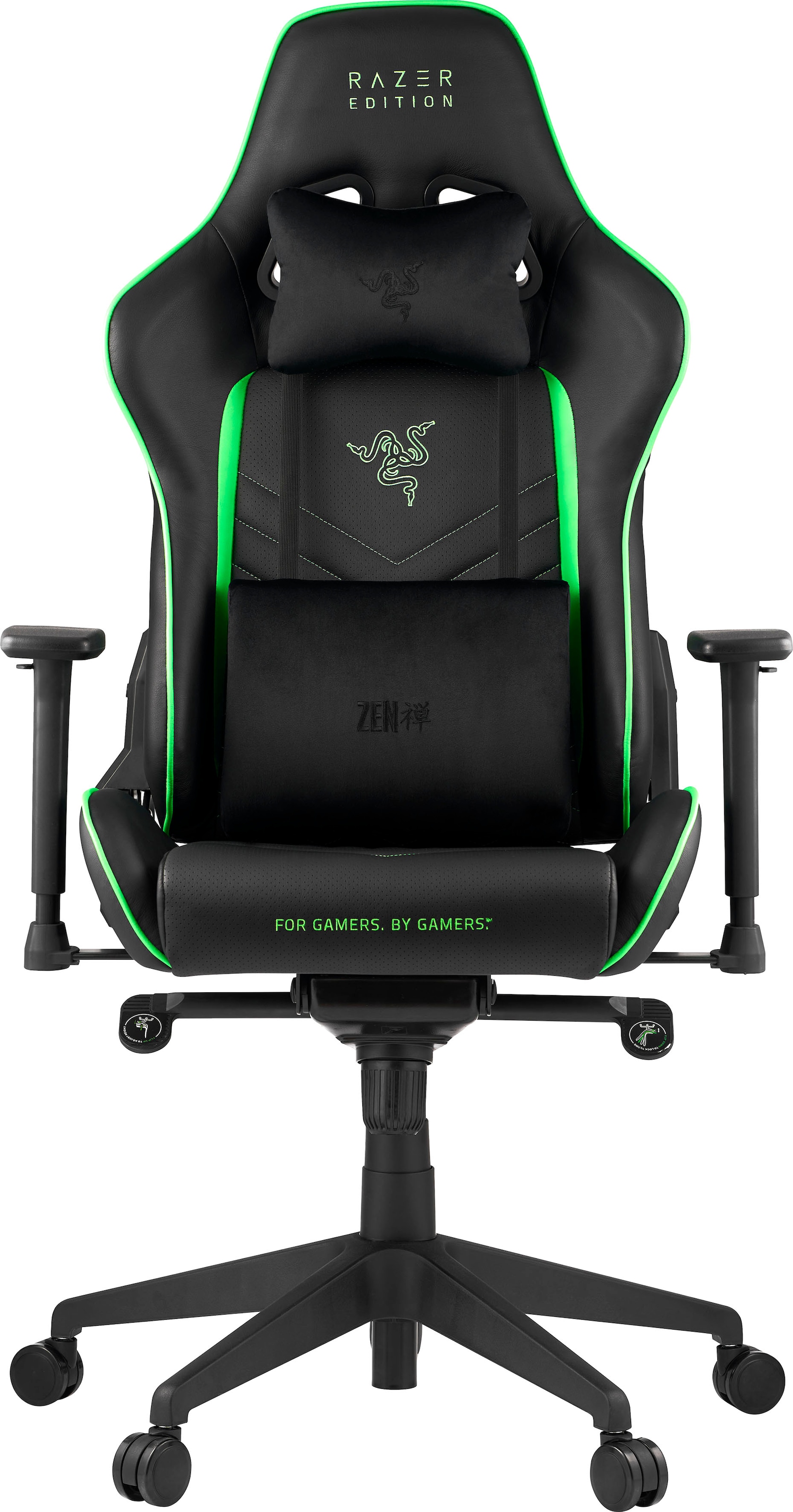 RAZER Gaming-Stuhl »Tarok Pro by Zen, PU Kunstleder«, 3D-Armlehnen, Lendenkissen und Kopfkissen, bis 130kg