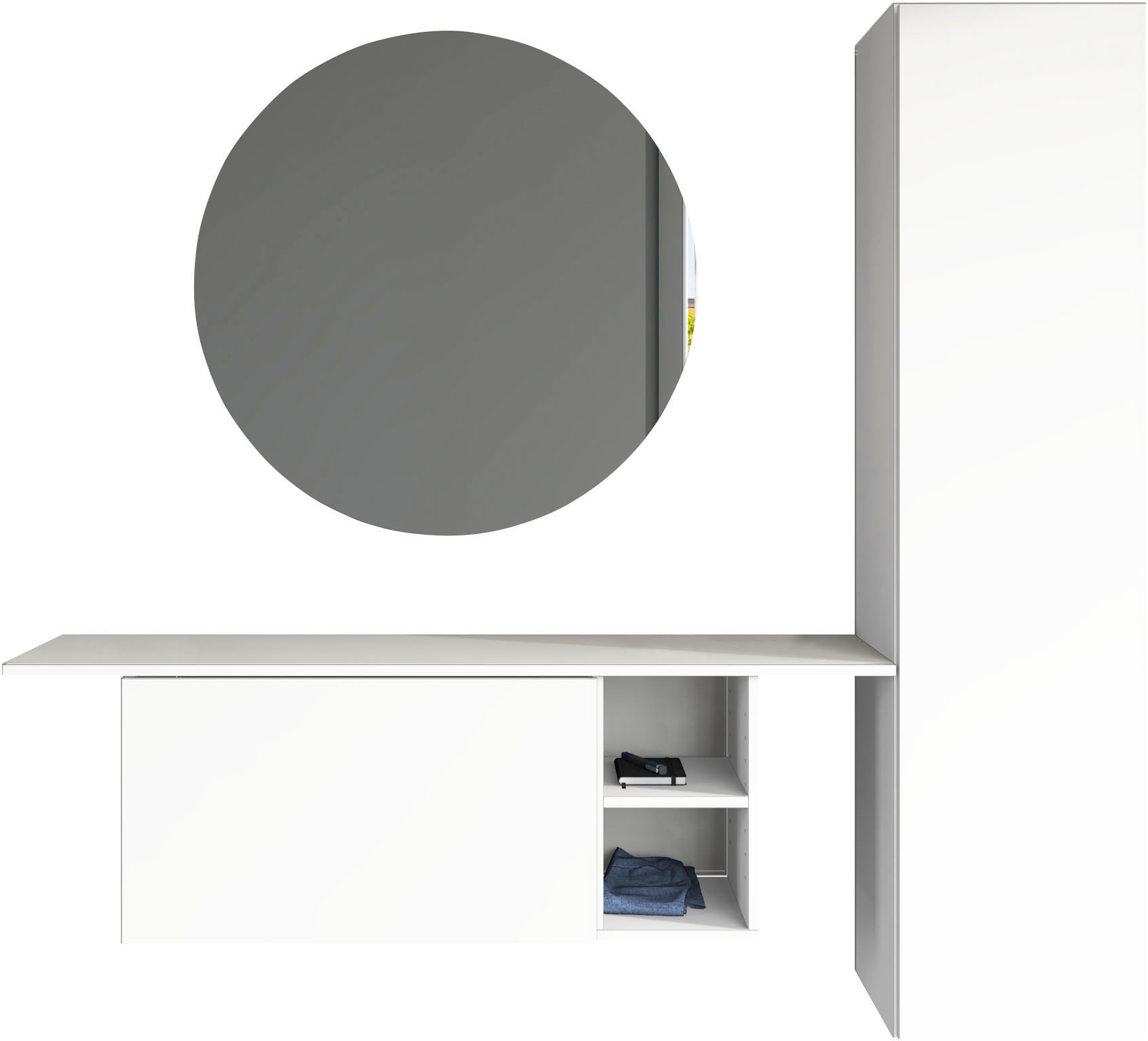 borchardt Möbel Garderoben-Set »Toledo, moderne Garderobe mit Spiegel, Schminktisch mit Regalfächern« Komplett-Set, 