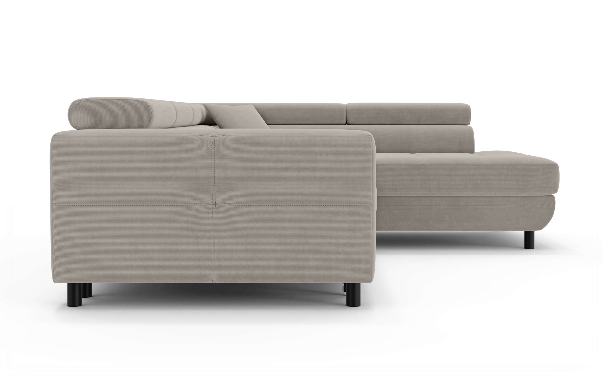 OTTO home Ecksofa »AADEN Schlafsofa mit verstellbaren Kopfstützen, B/T/H: 254/199/90 cm«, mit Bettfunktion und Bettkasten, Ottomane rechts/links bestellbar