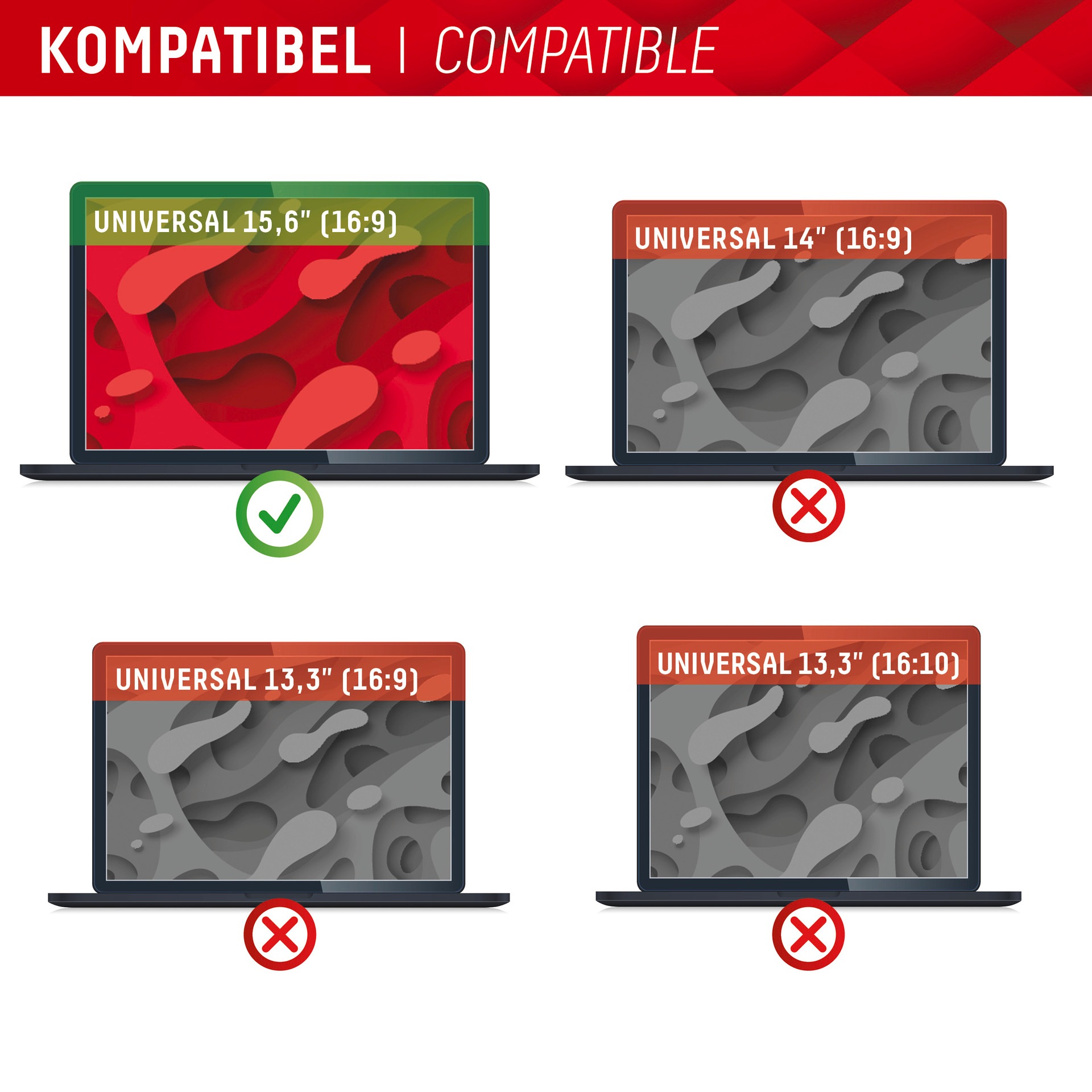 Displex Displayschutzfolie »Privacy Safe - Universal 15,6, 16:9«, Blickschutzfilter