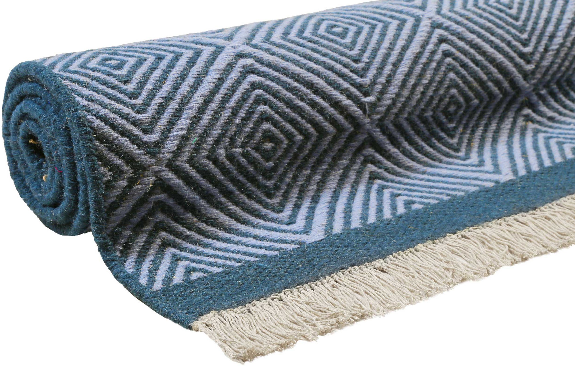 Esprit Wollteppich »Cairo ESP-2206«, rechteckig, 10 mm Höhe, Naturfaserteppich mit Fransen im modernen Design, Wohnzimmer