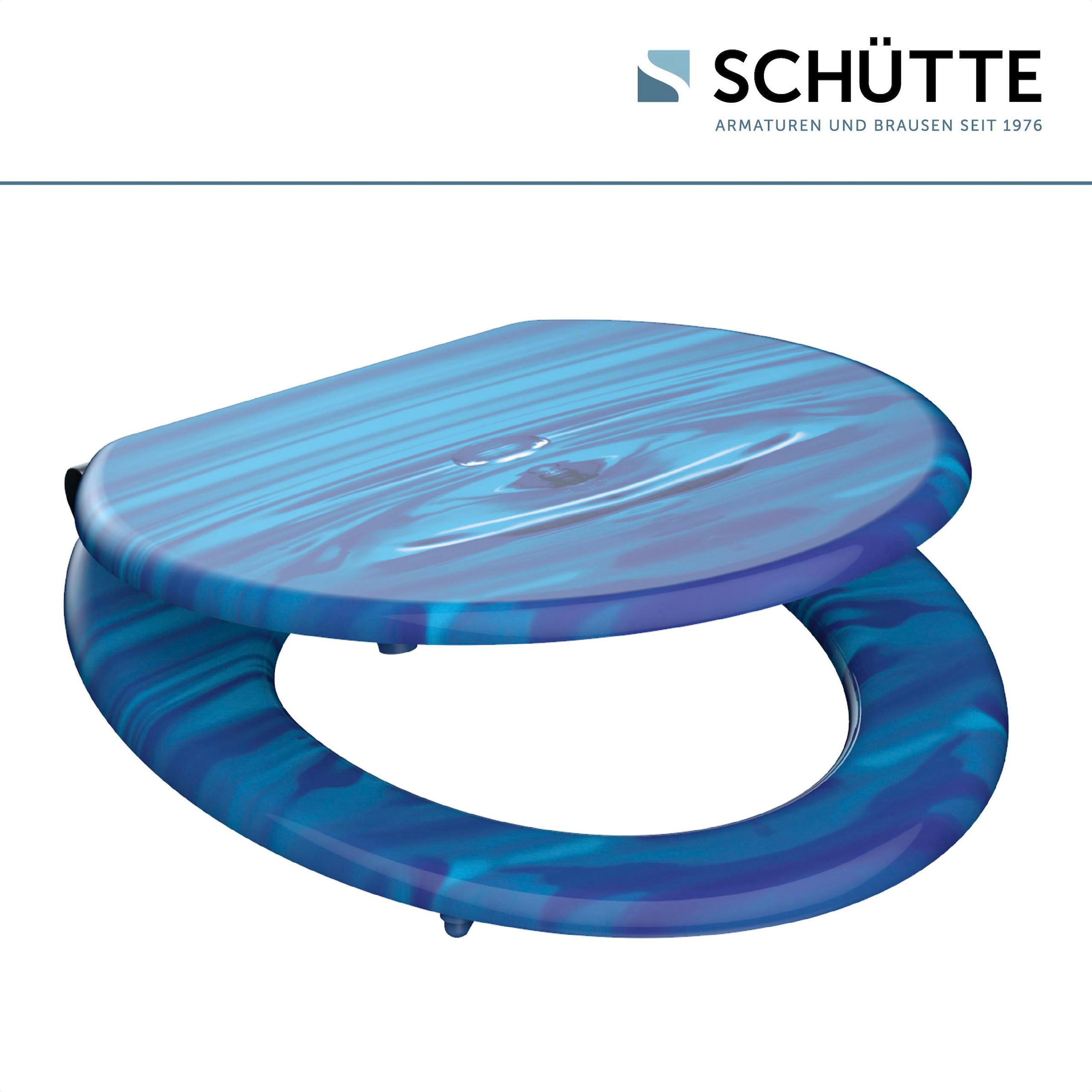Schütte WC-Sitz »Blue Drop«, mit Absenkautomatik und Holzkern, MDF