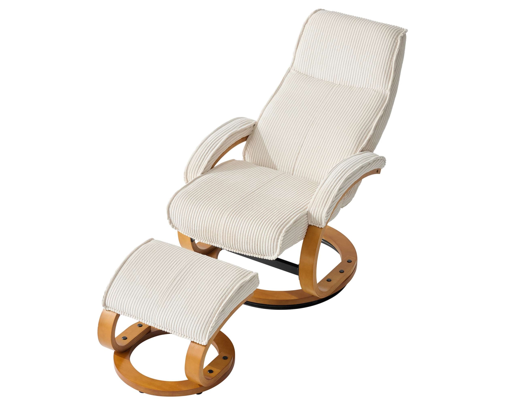 OTTO home Relaxsessel »mit Hocker PARIS neu: Cord - OTTO. Verlässliche Qualität.« Set, bestehend aus Sessel und Hocker, 2 Stk. tlg. manuelle Relaxfunktion mit Drehfunktion, neu: Cord-Bezug