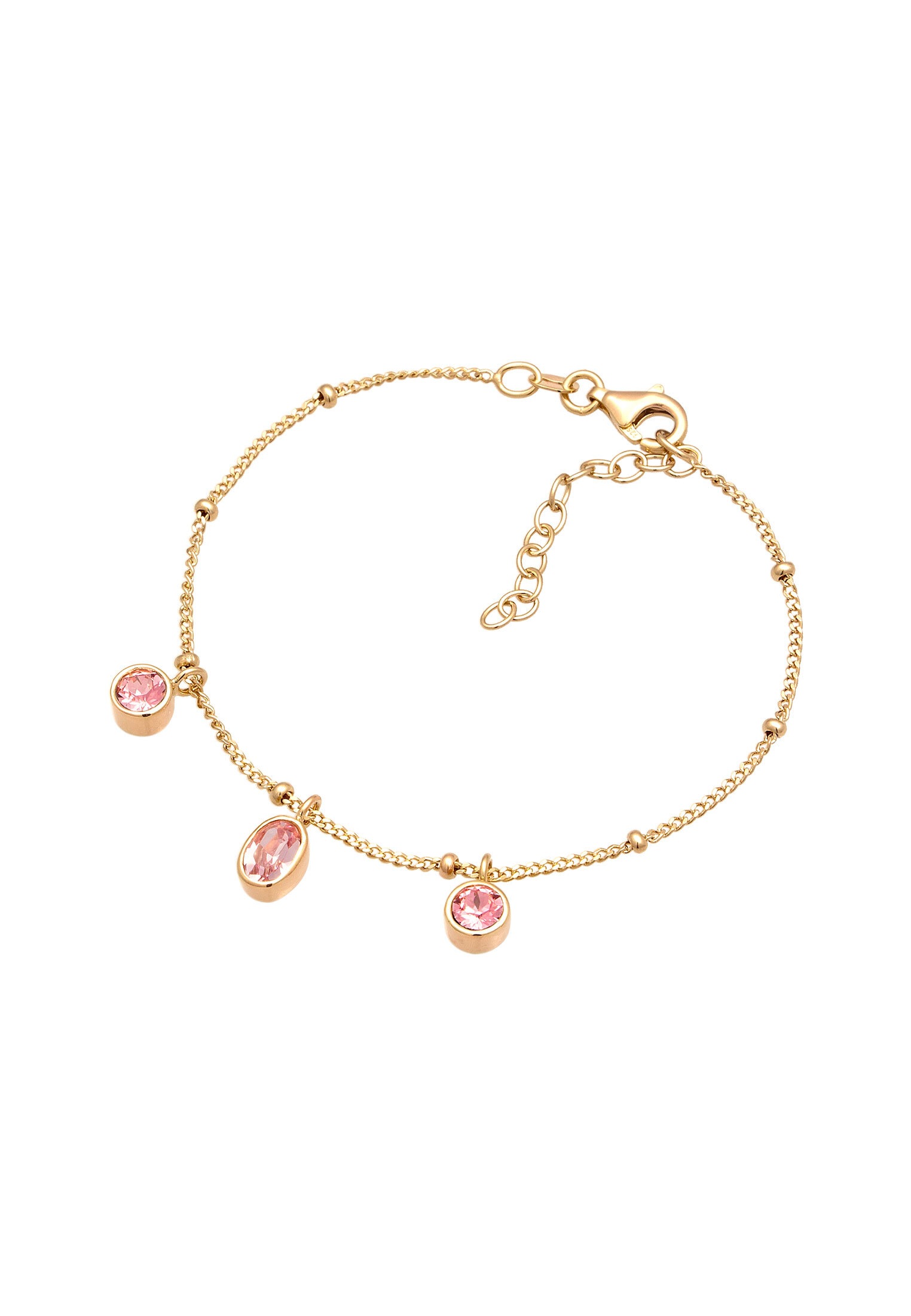 Elli Armkette »Armband Glas Kristalle Rosa 925 Sterling Silber«