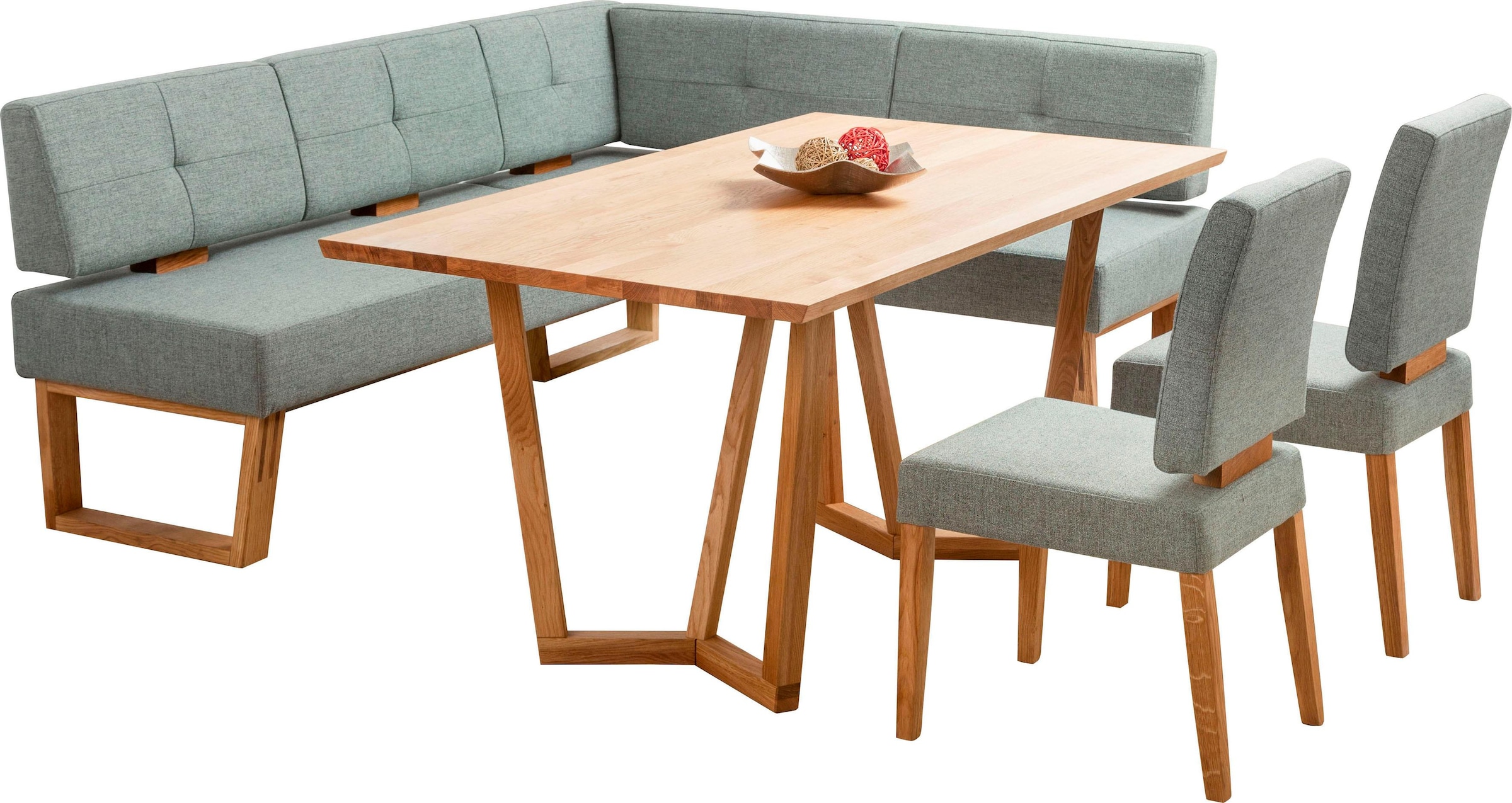 Home affaire Eckbankgruppe »Ponza Eckbank Küchenbank BESTSELLER«, (Set, 4 tlg.), Sitzgruppe Esszimmer Stühle Tisch und Bank bequem gepolstert