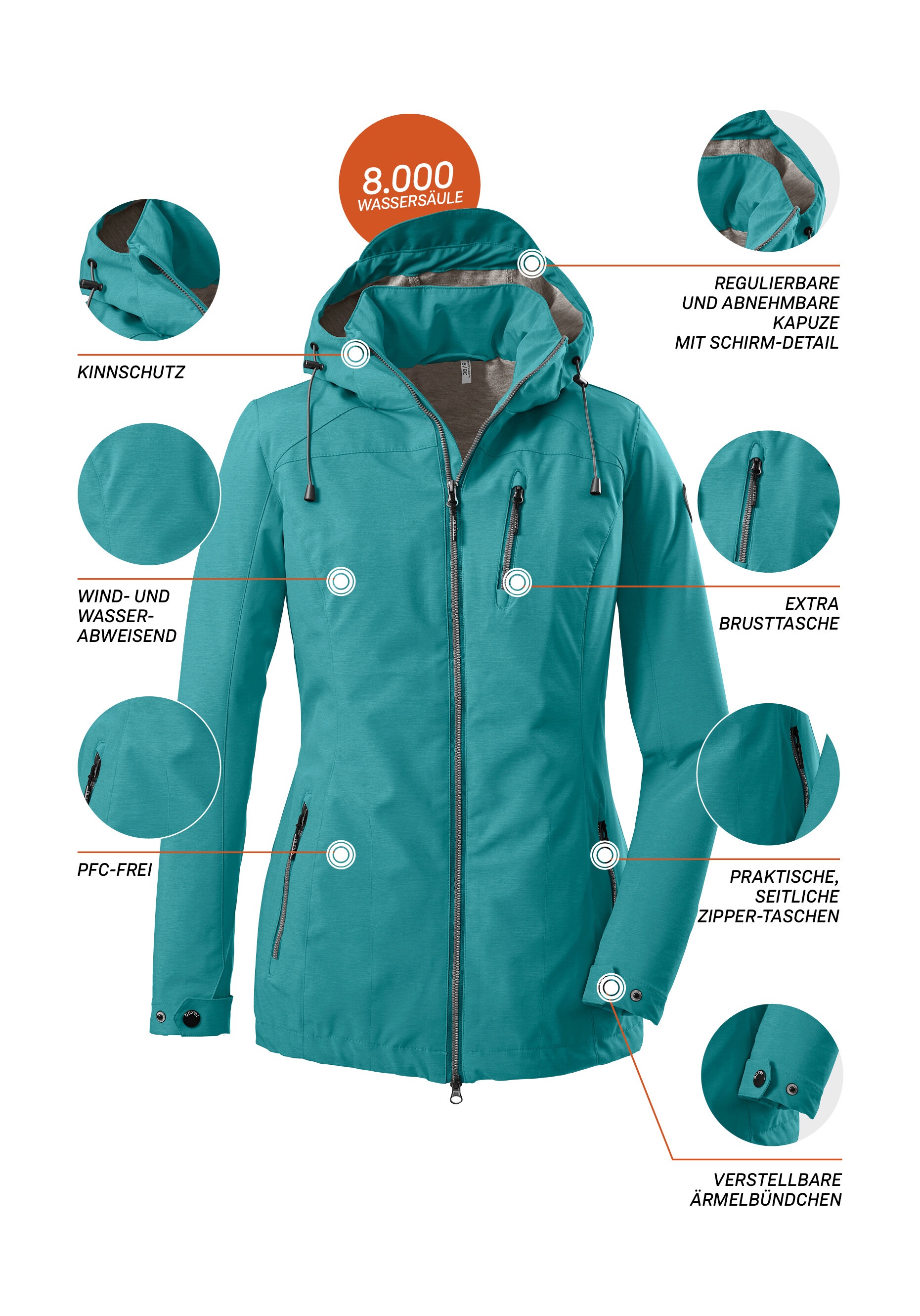 G.I.G.A. DX by killtec Softshelljacke »Solena«, Wasserabweisend, 2-Wege-Reißverschluss, abnehmbare Kapuze