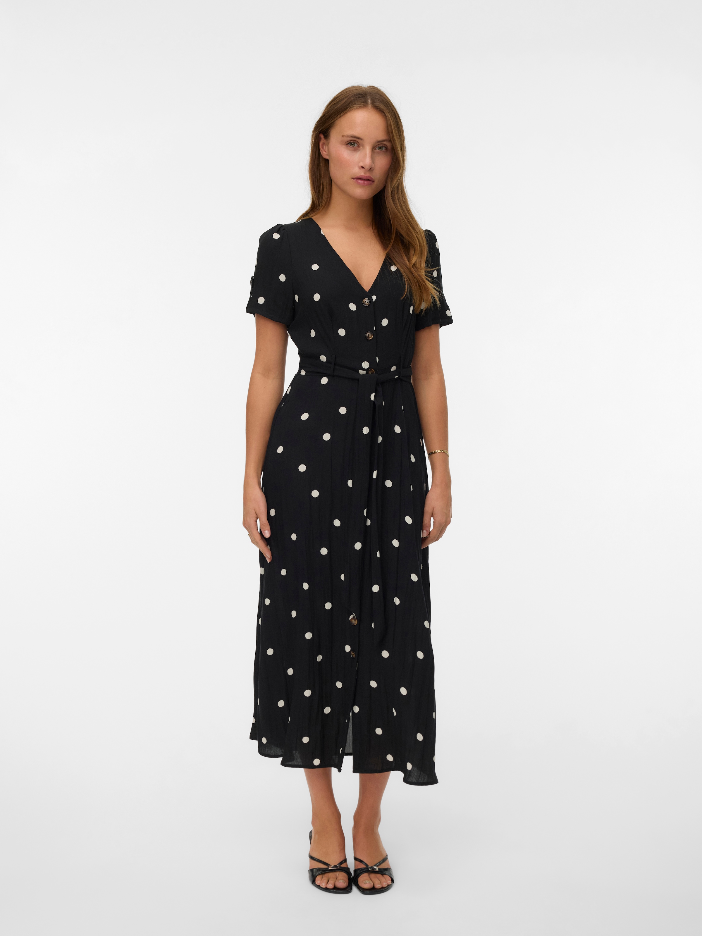 Vero Moda Sommerkleid »VMJOAN S/S 7/8 SHIRT DRESS WVN BTQ« Viskosemischung