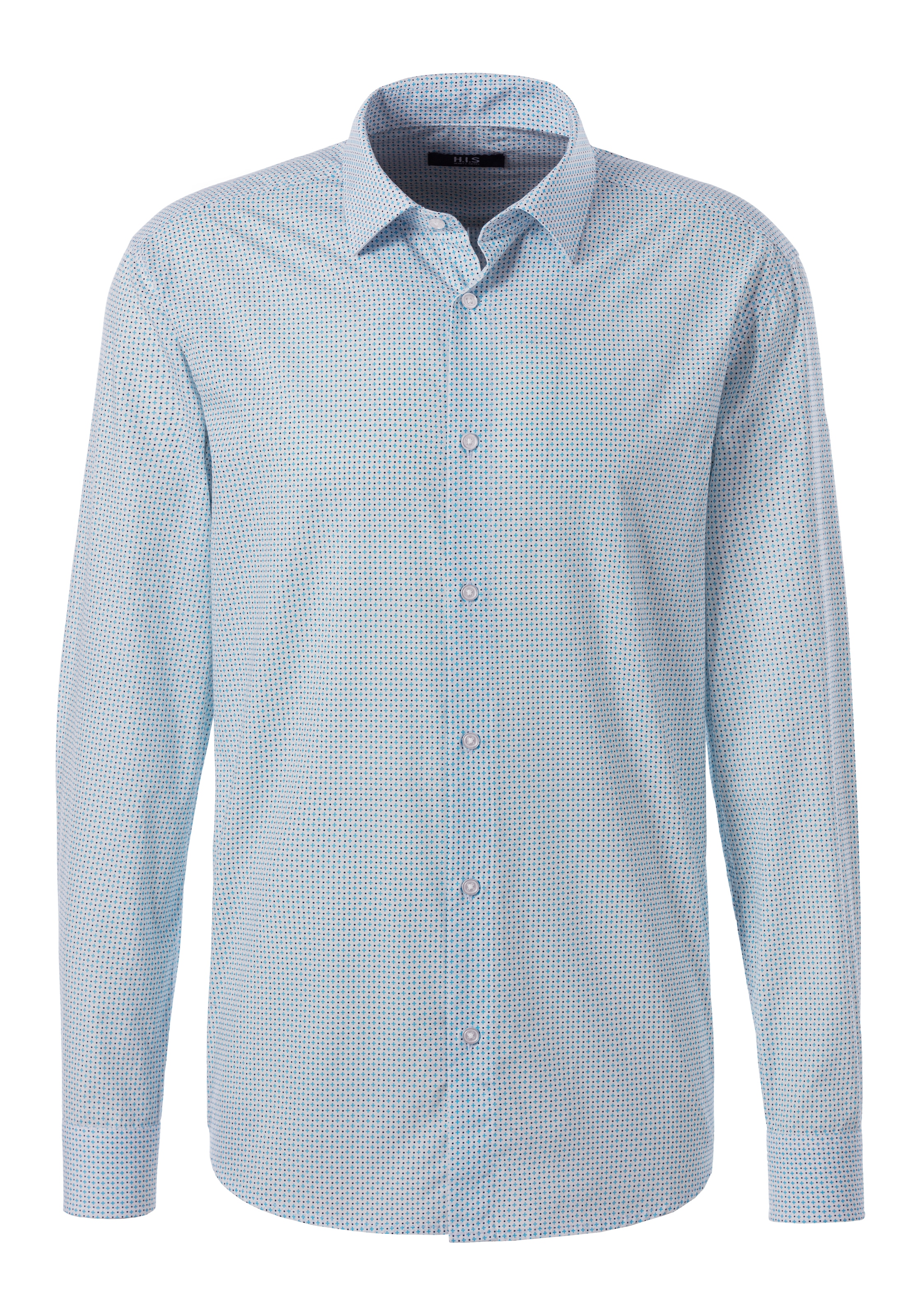 H.I.S Langarmhemd »Regular fit« mit Haifischkragen und allover Print aus reiner Baumwolle