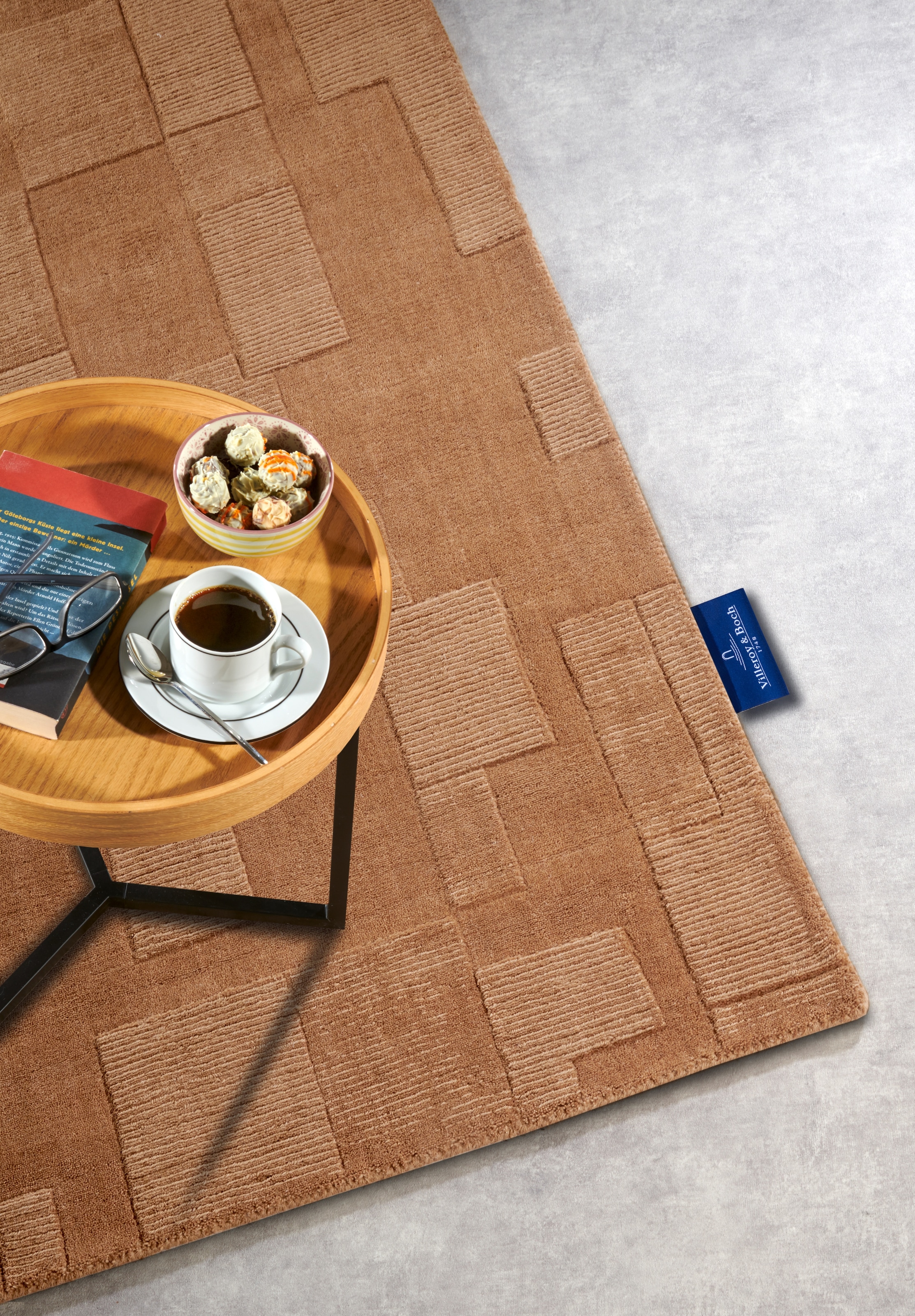 Villeroy & Boch Wollteppich »Wilhelmine« rechteckig 10 mm Höhe Läufer, handgewebt, Wolle, Natur, Wohnzimmer, Geometrie, Boho