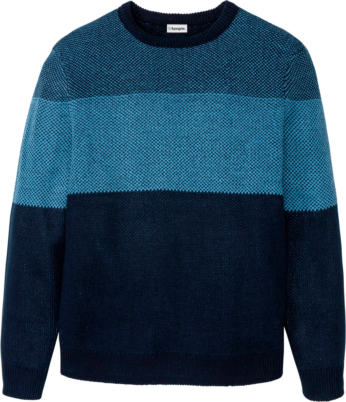 bonprix Strickpullover aus Polyacryl, Regular Fit, mit Colorblocking-Optik