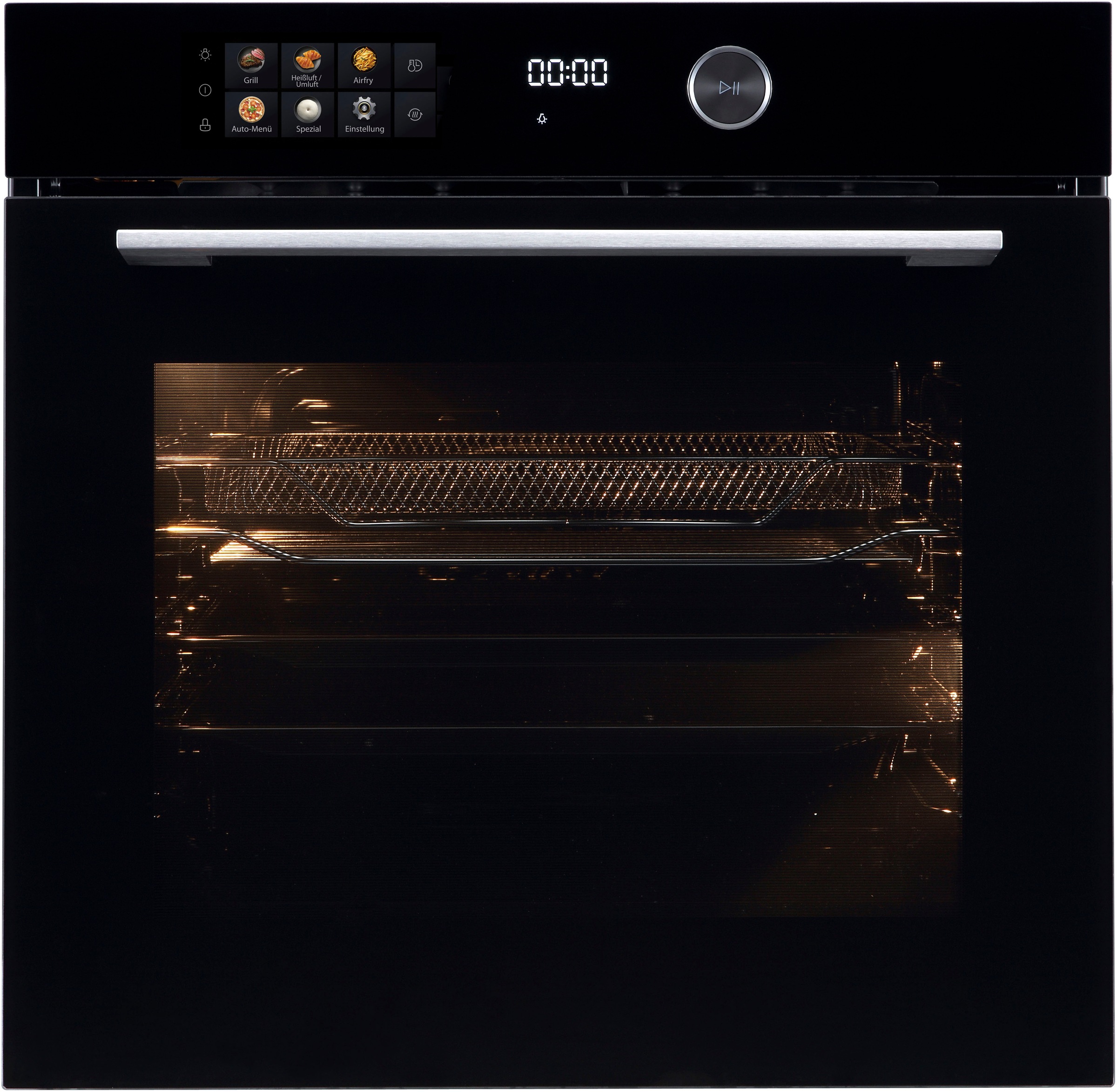 Hanseatic Einbaubackofen »HBO7214FA2« mit 2-fach-Teleskopauszug mit Aqua-Reinigungsfunktion AirFry-Funktion – die gesündere Alternative zur...