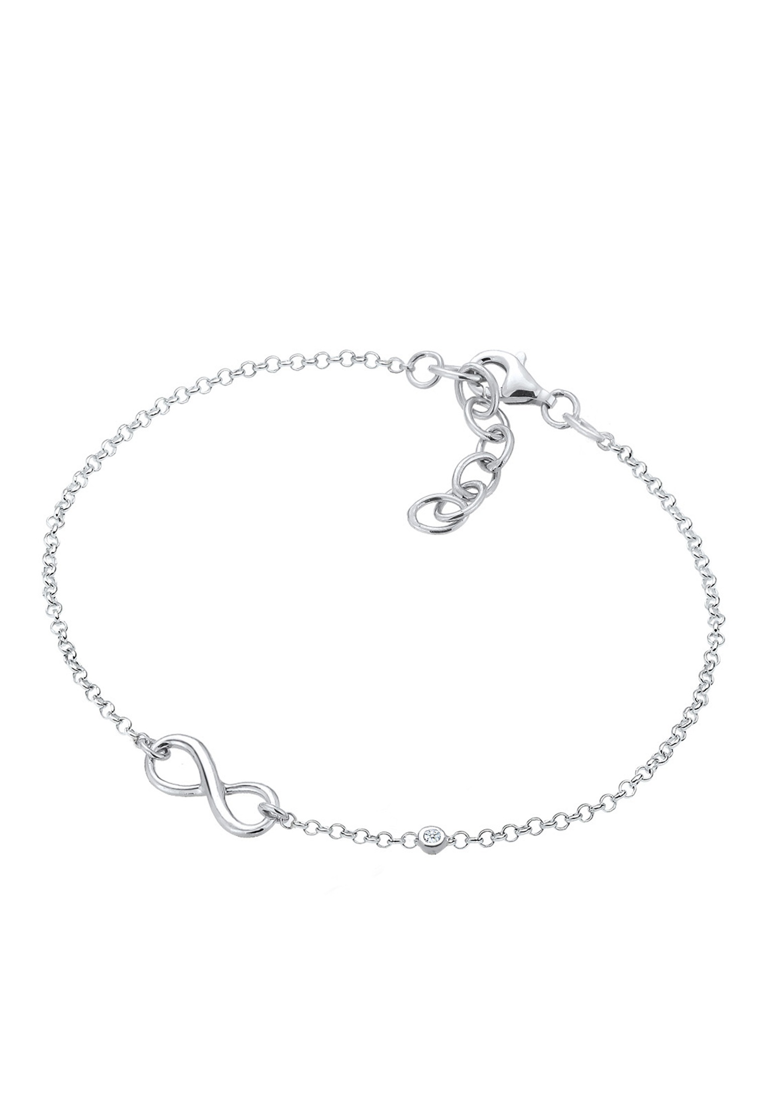 Elli DIAMONDS Armkette »Armband Infinity Diamant Weiß (0.015 ct) 925 Sterling Silber«