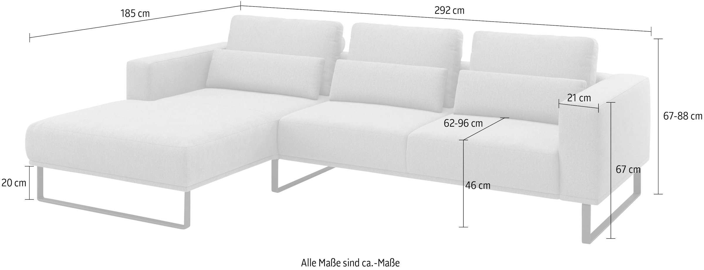 Musterring Ecksofa »JUSTB! PM100, stilvoller Lounge-Komfort von Musterring« Kollektion Bettina Zimmermann, optionaler Sitzvorzug & Fuß-Auswahl