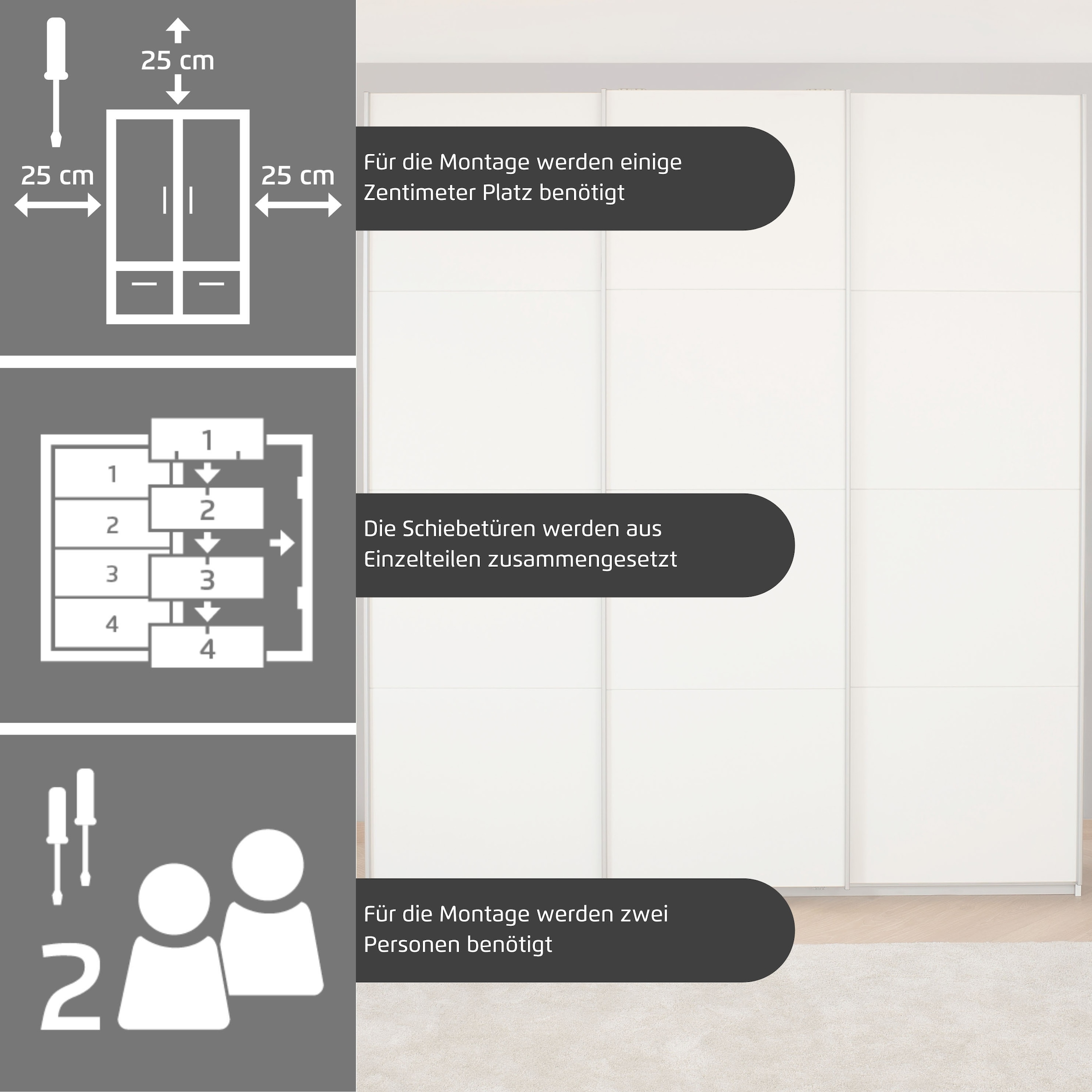 rauch Schwebetürenschrank »Kleiderschrank Schrank Garderobe BESTSELLER KOLUNA mit Spiegel«, inkl. 2 Innenschubladen sowie extra Einlegeböden MADE IN GERMANY
