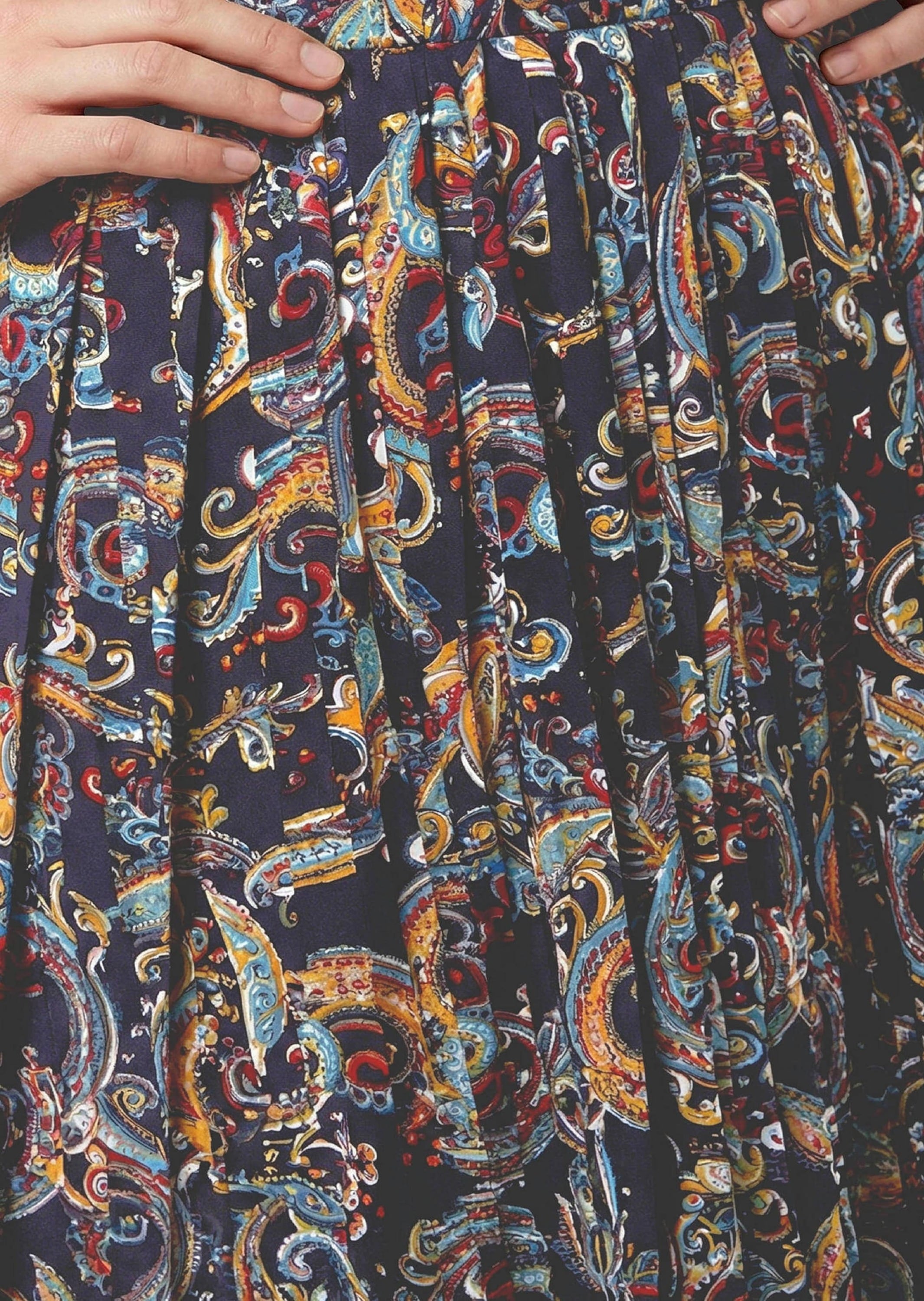 GOLDNER Maxirock »Plisseerock mit Paisley-Druck« kominierstarker Print