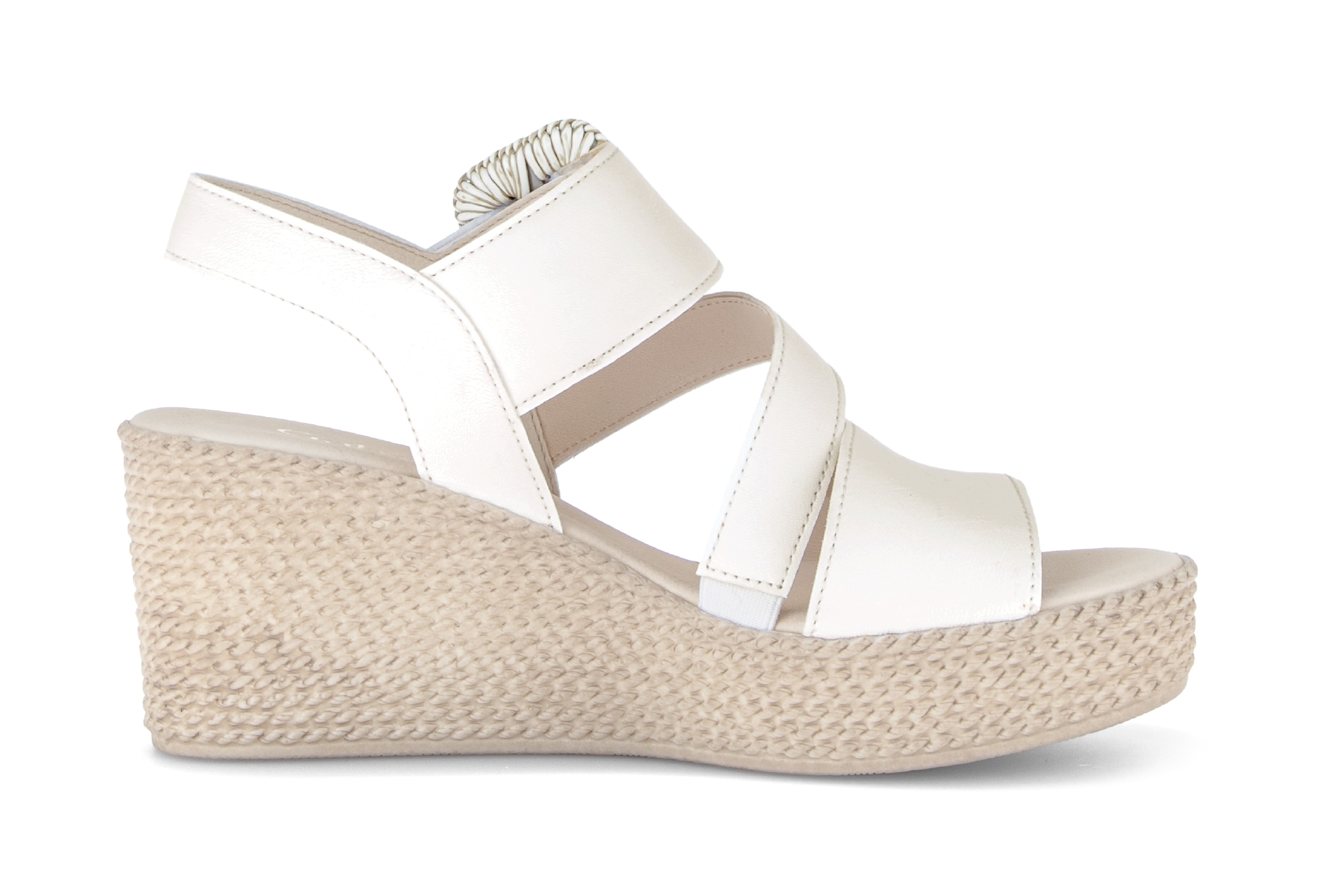 Gabor Keilsandalette  , Sommerschuh, Riemchensandale mit auffälliger Zierschnalle