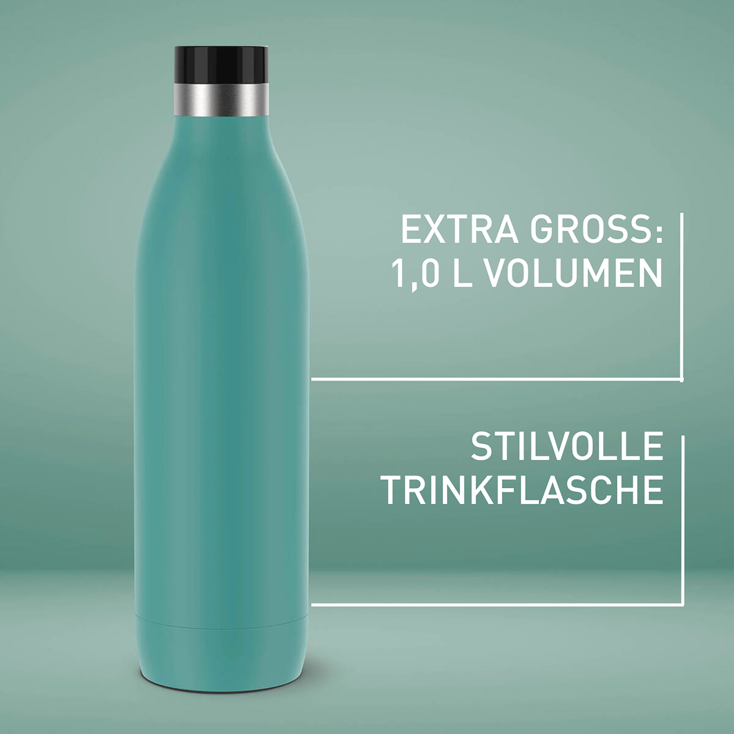 Emsa Isolierflasche »Trinkflasche Bludrop«, (1 tlg.), 1 Liter, auslaufsicher, 360°-rundum-Trinköffnung, 40 h kalt, 20 h warm