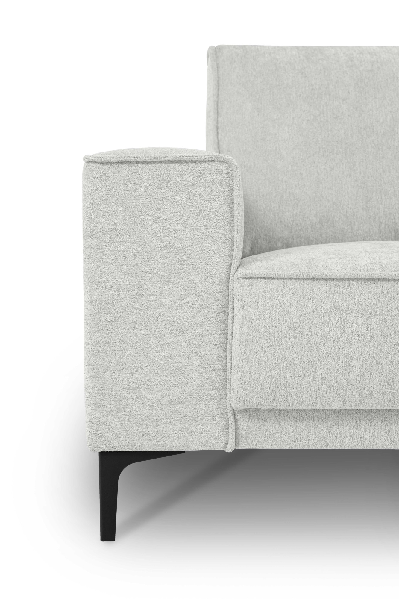 Places of Style 3-Sitzer »3er Sofa Oland, Struktur, Flachgewebe, Luxus-Microfaser, Boucle«, 224 cm, Wellenunterfederung, Skandi-Design, Metallfüße
