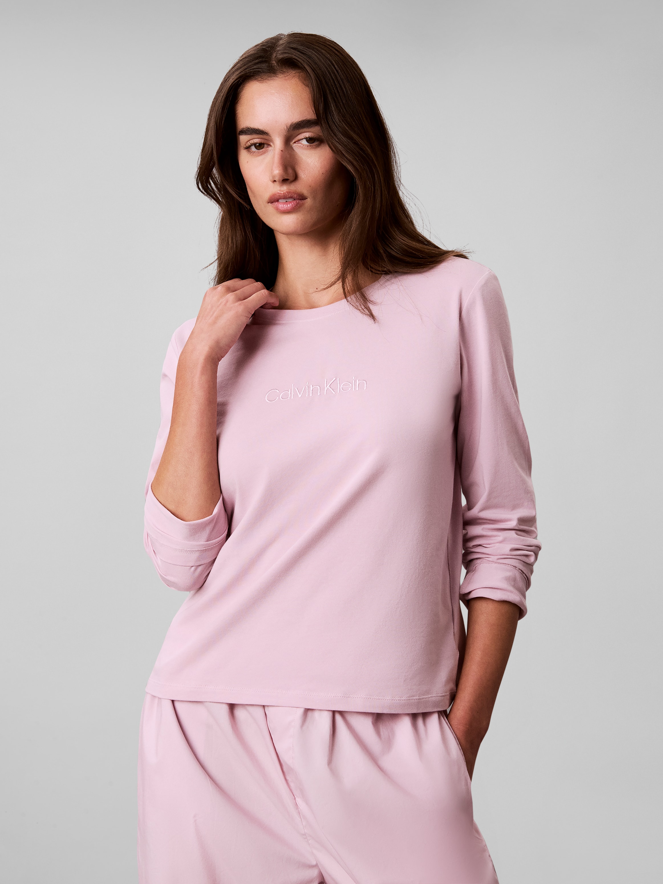 Calvin Klein Underwear Schlafanzug »LS PANT SET« Normale Passform mit Rundhalsausschnitt