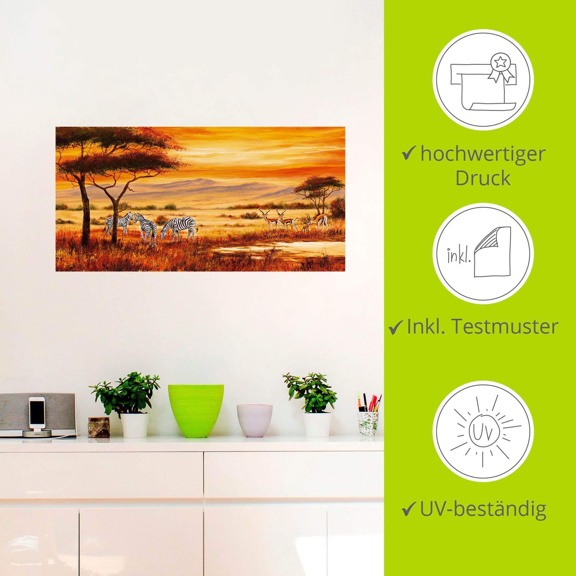 Artland Wandbild »Afrikanische Landschaft I«, Afrika, (1 St.), als Leinwandbild, Poster, Wandaufkleber in verschied. Größen
