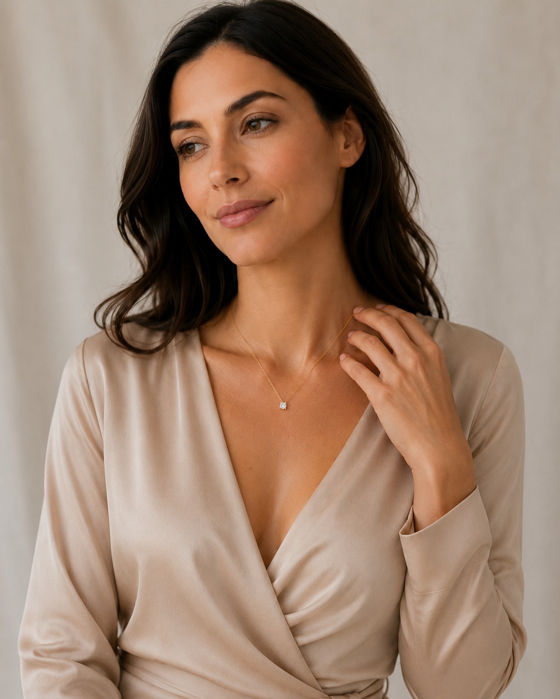 ONE ELEMENT Kette mit Anhänger »Collier Halskette aus 585 Gold - 45 cm«