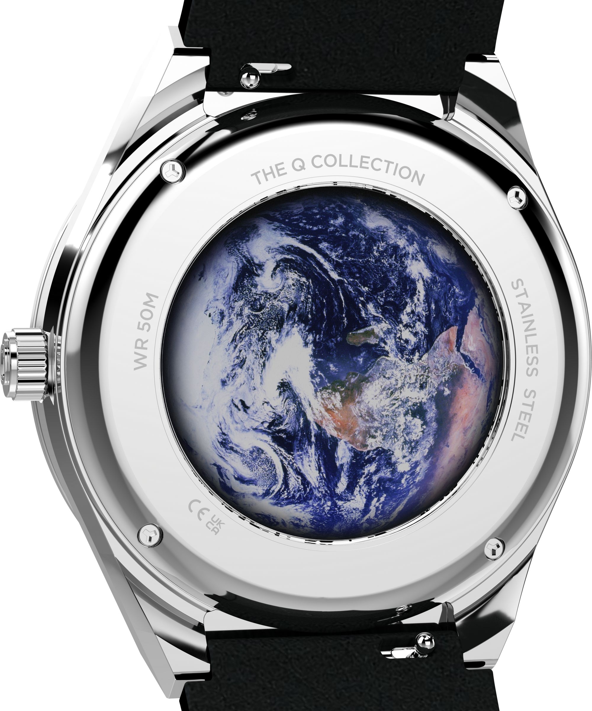 Timex Quarzuhr »Q Timex Vintage Inspired NASA« Armbanduhr, Herrenuhr, Lederarmband, analog, Wochentag, Tag, Mondphase