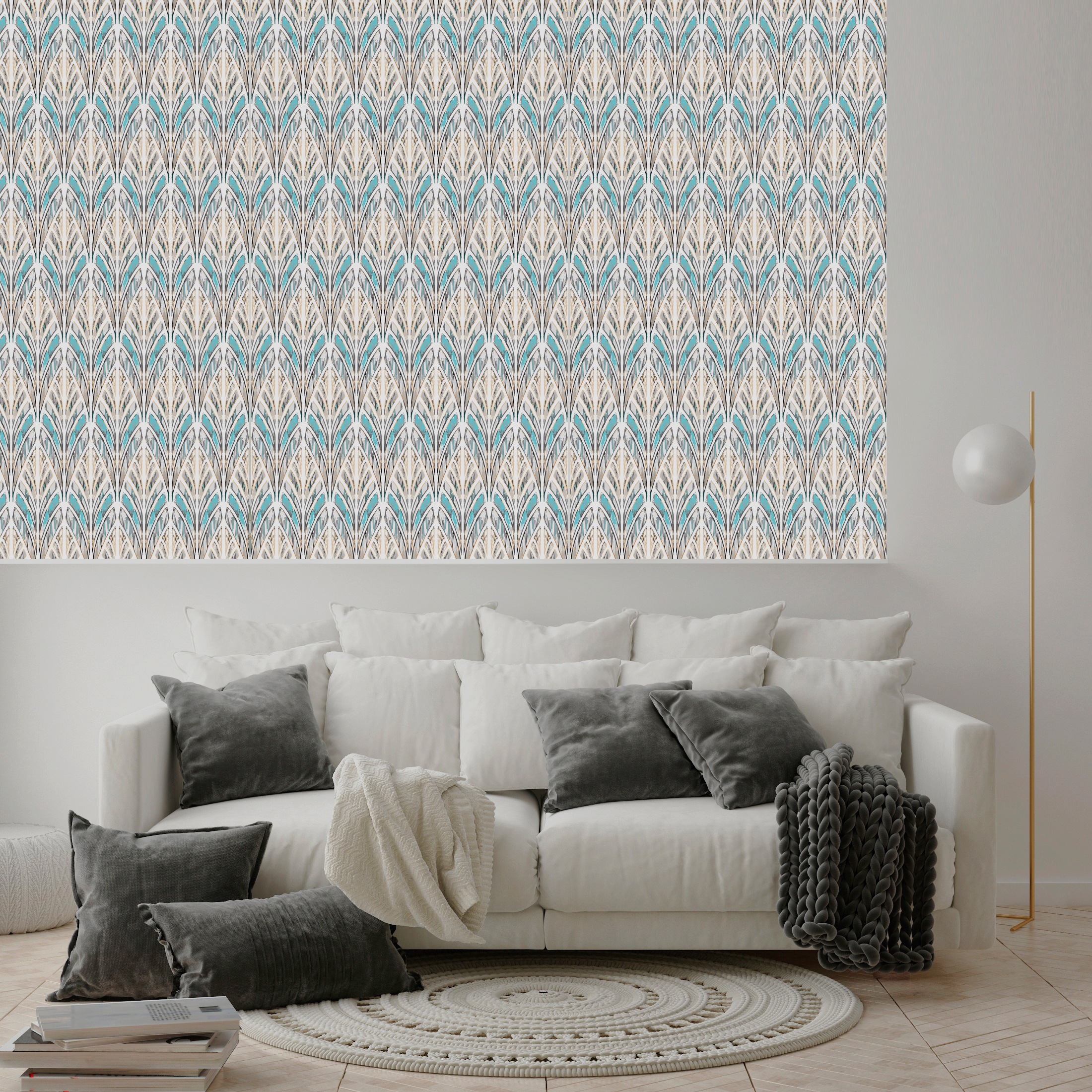 queence Vinyltapete »Belina«, 90x250cm, selbstklebend, kinderleichte Anbringung, Sticker