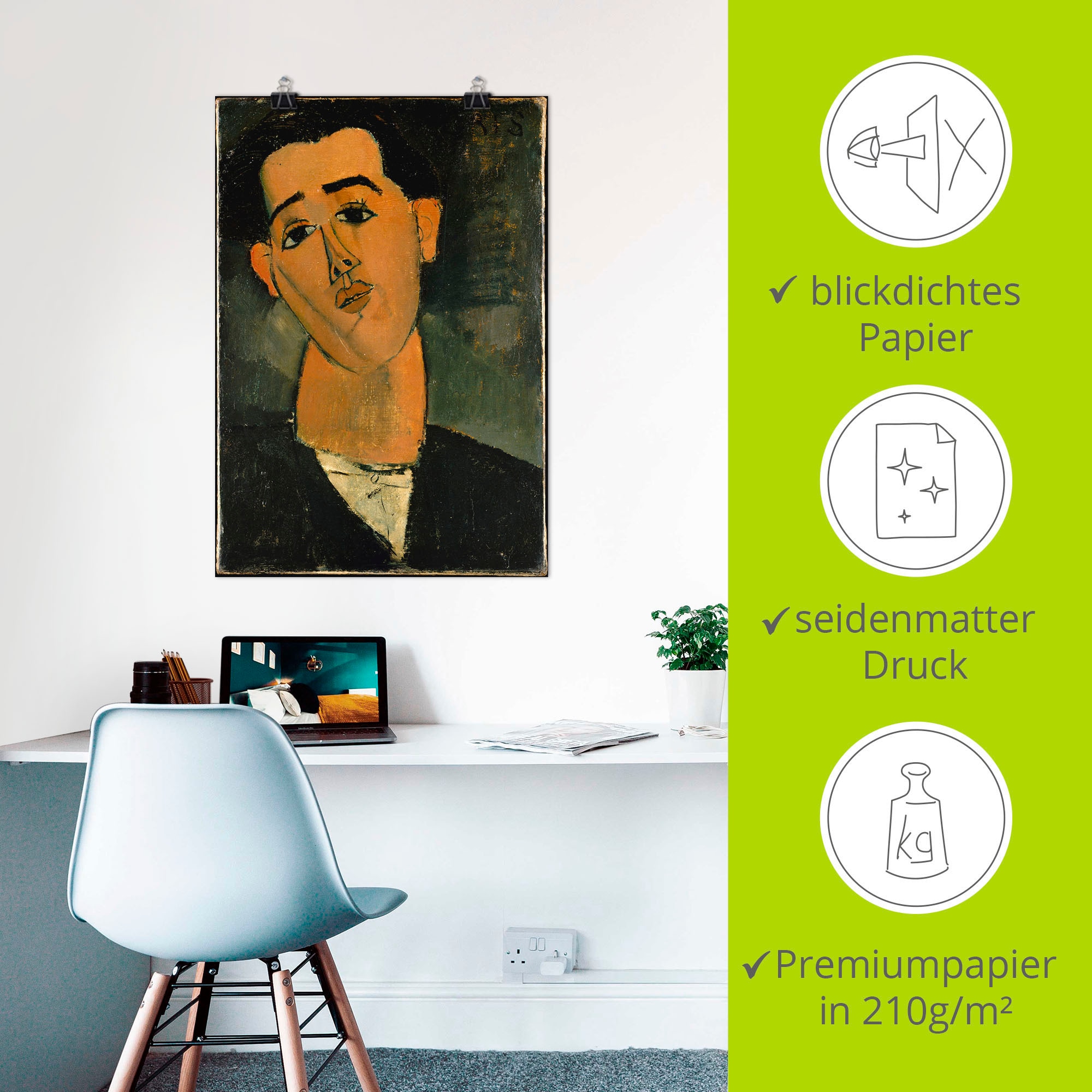 Artland Wandbild »Porträt von Juan Gris«, Historische Persönlichkeiten, (1 St.), als Alubild, Leinwandbild, Wandaufkleber oder Poster in versch. Größen