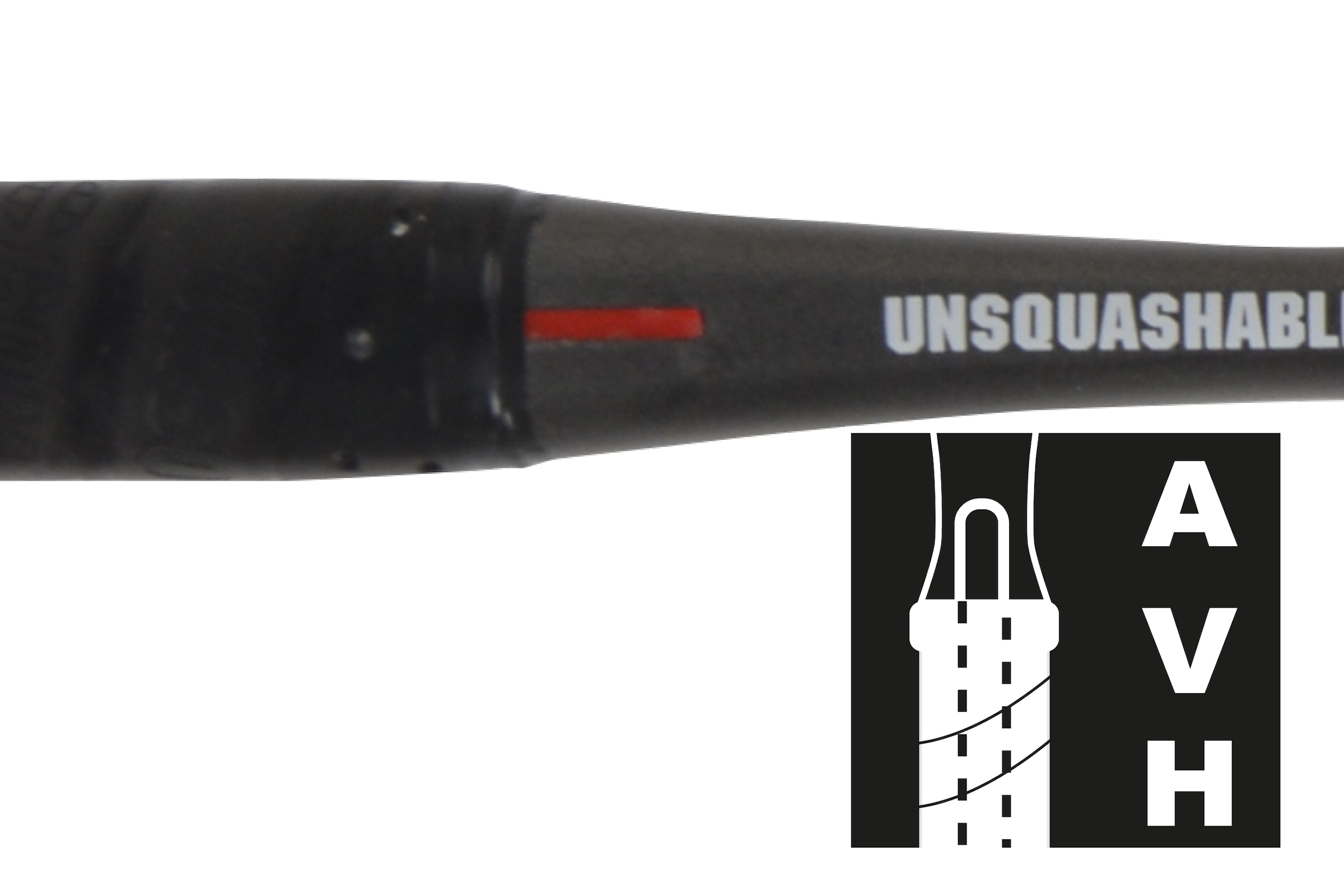 Unsquashable Squashschläger »Inspire Y-8000«, Carbon4-Kevlar, MPZ, AVH, US 600-Saite, schwarzes Griffband, nur 155g
