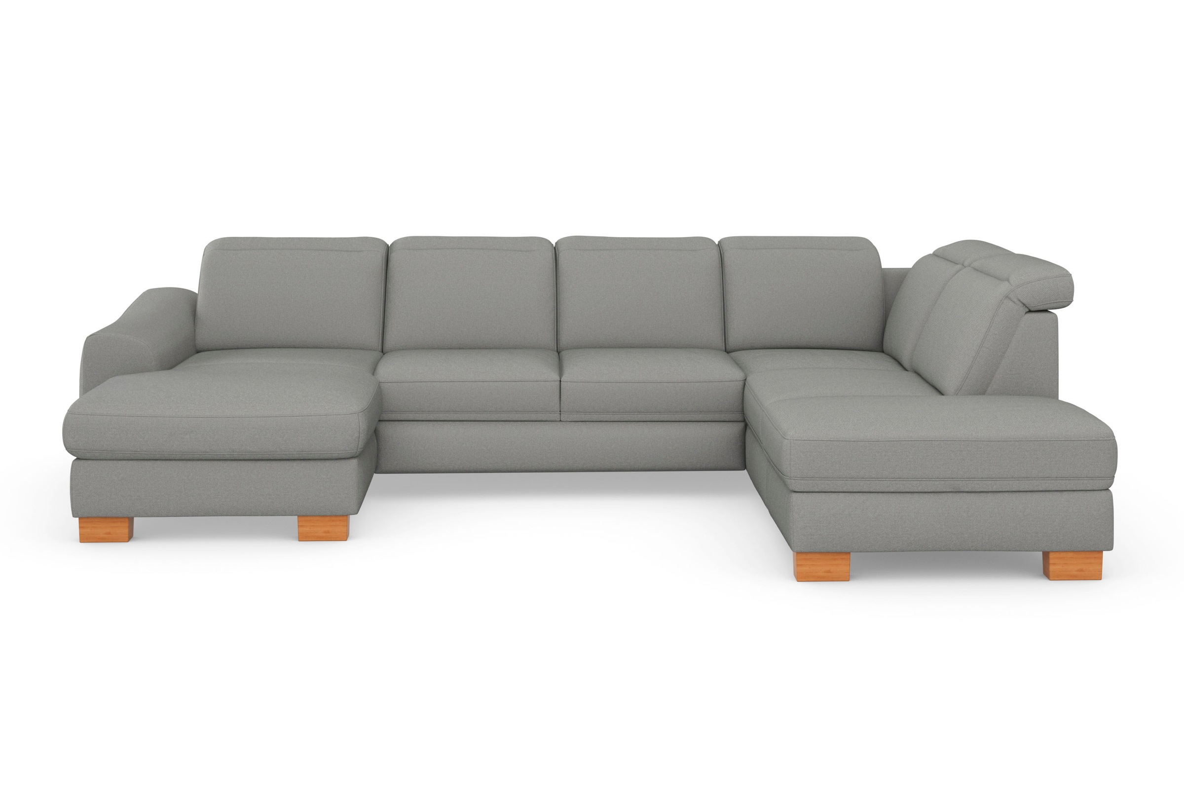 sit&more Wohnlandschaft »Dundee U-Form«, mit Federkern und Massivholzfüßen, wahlweise mit Kopfteilverstellung