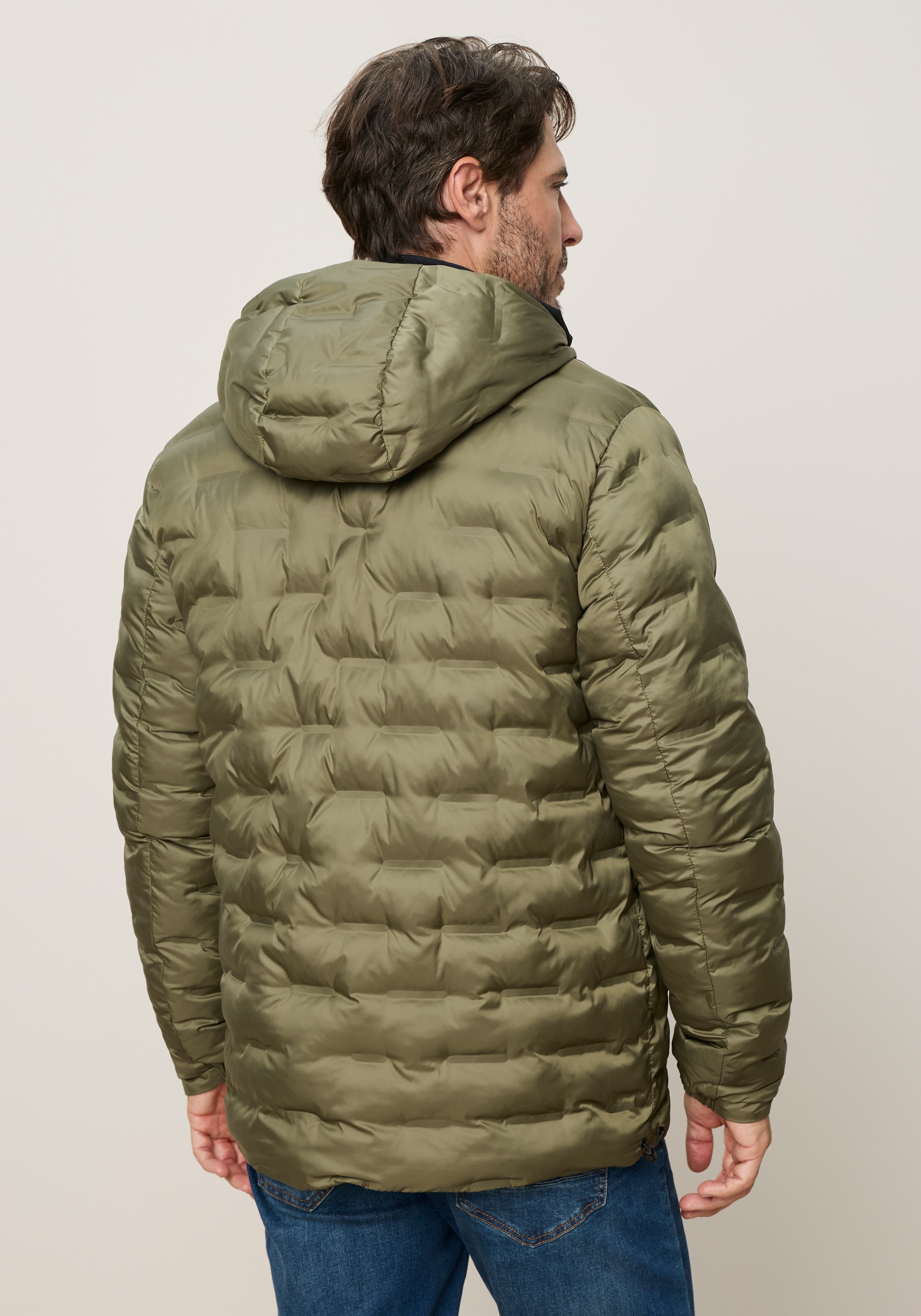 Man's World Wendejacke mit Kapuze 2- in-1 Jacke  beidseitig zu tragen von einer Seite gesteppt