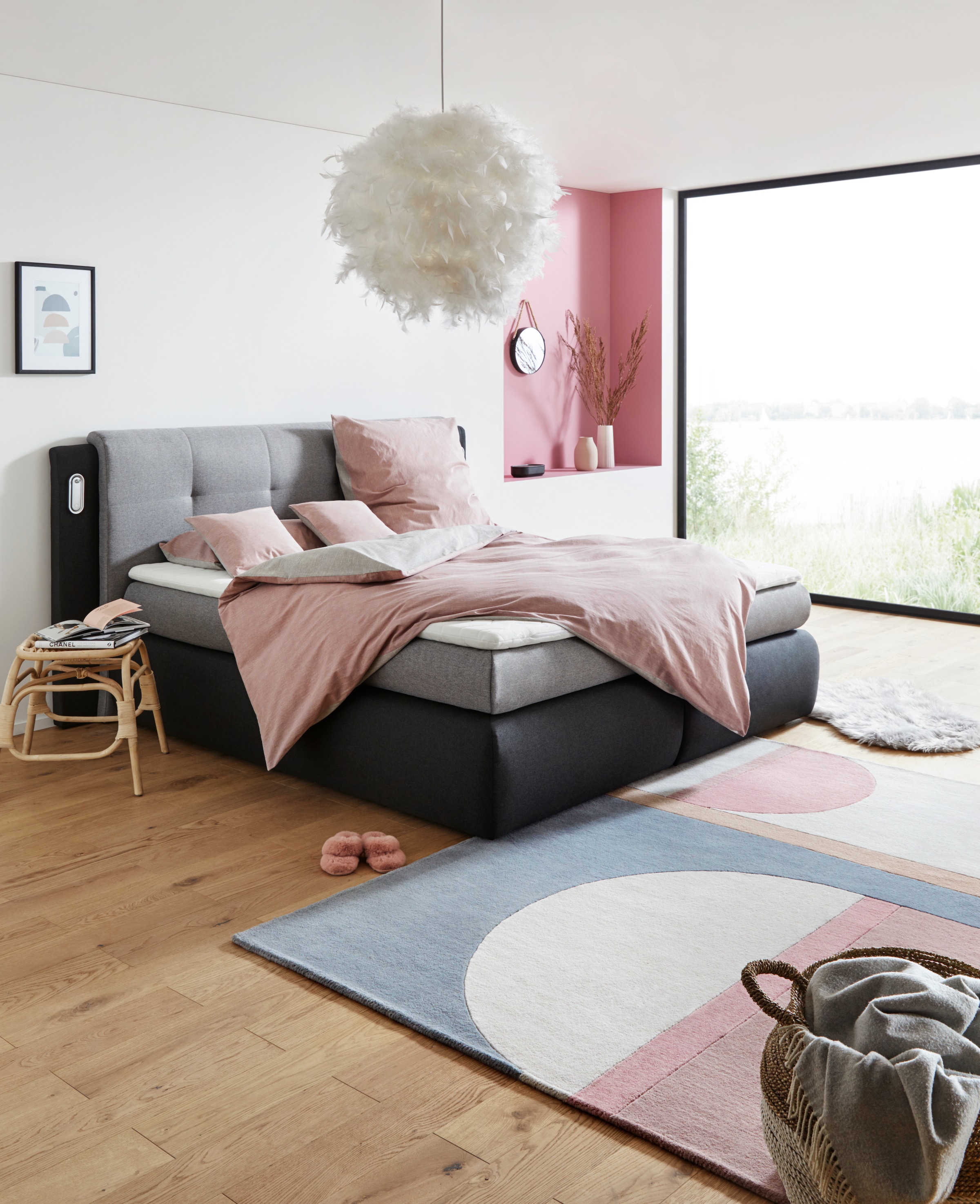 Bruno Banani Wendebettwäsche »Merlin, in den Qualitäten Linon (kühlend) und Biber (wärmend), atmungsaktiv, Flächengewicht 140 g/m², 100% Baumwolle, unterstützt Cotton made in Africa, mit Knopfverschluss«, (2 tlg.)