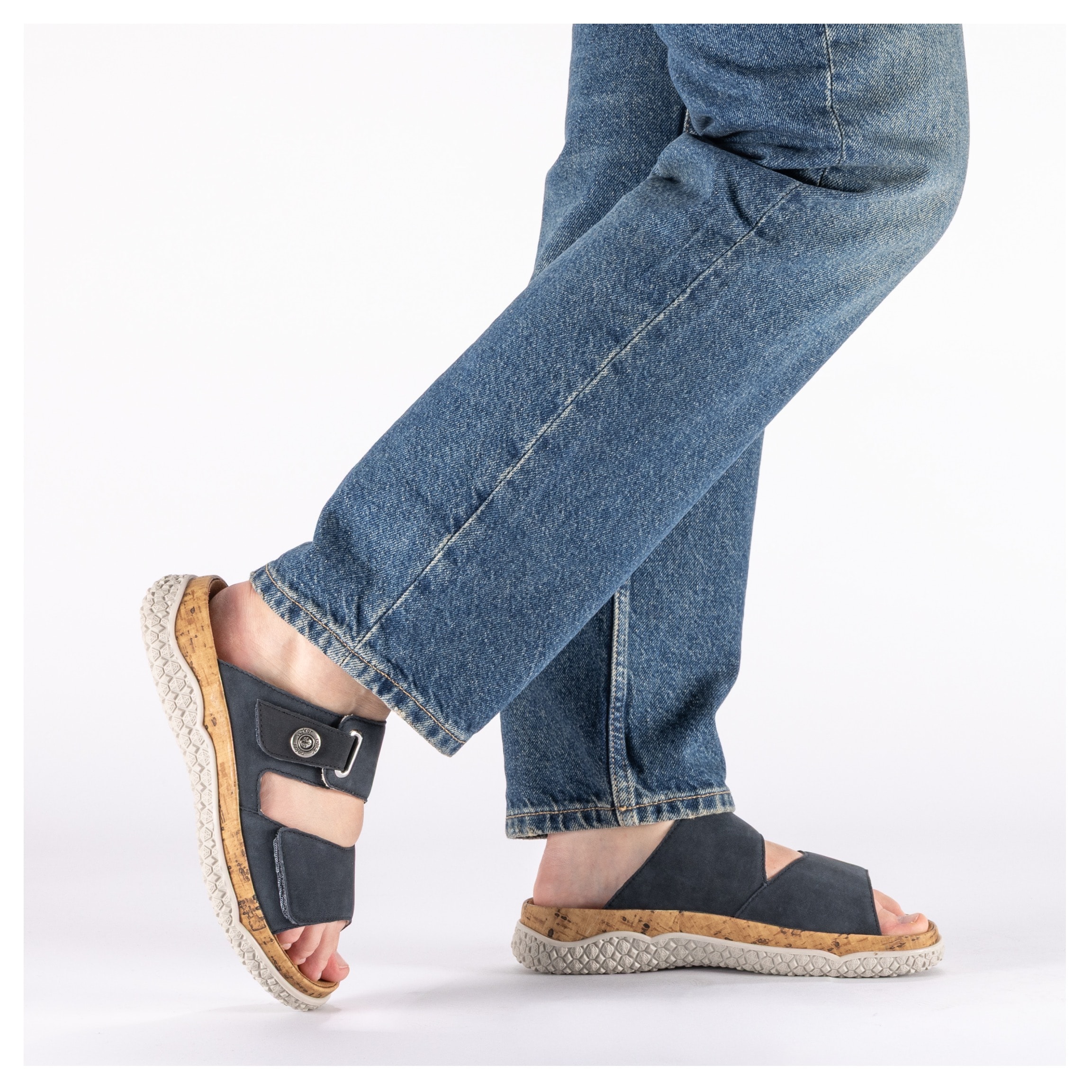 Rieker Pantolette  Sommerschuh, Schlupfschuh, Hausschuh mit Klettriemchen