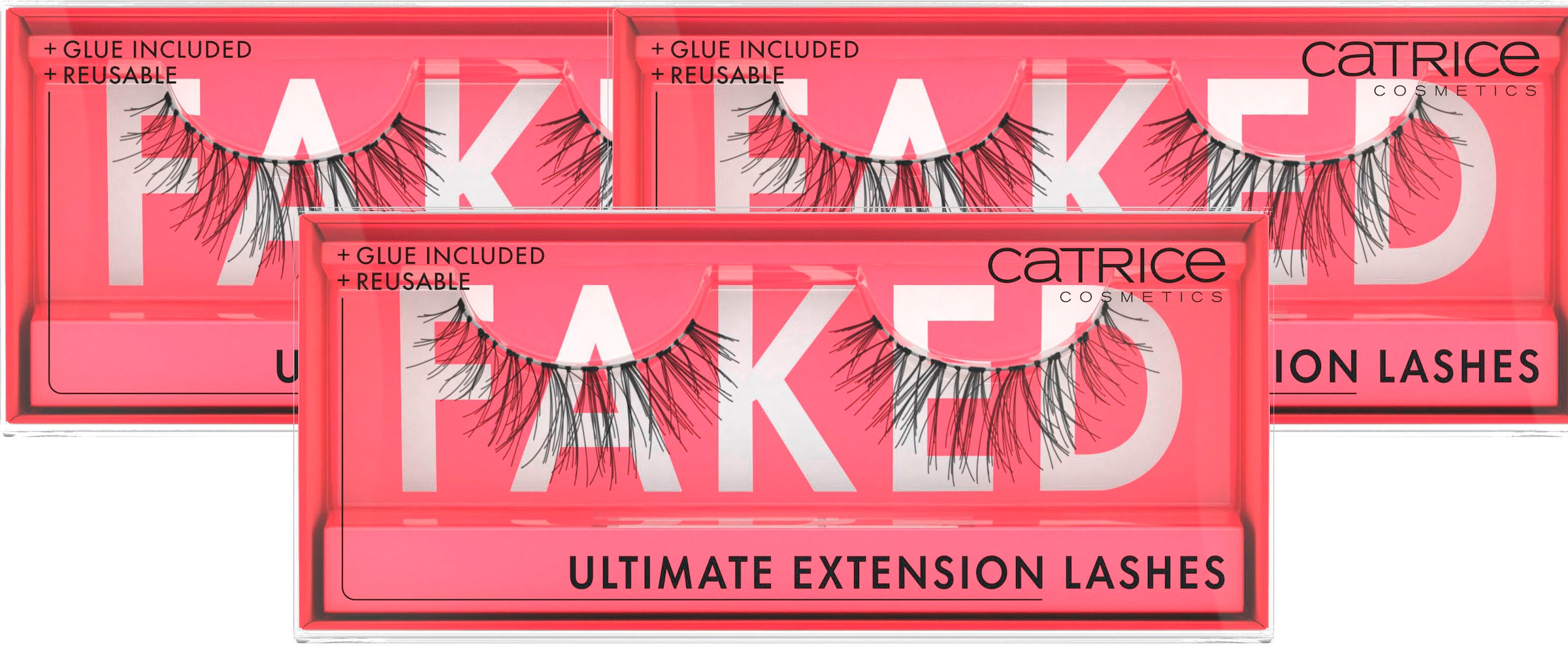Catrice Bandwimpern »Faked Everyday Natural Lashes«, (Set, 3 tlg.), mit wiederverwendbarer Packung