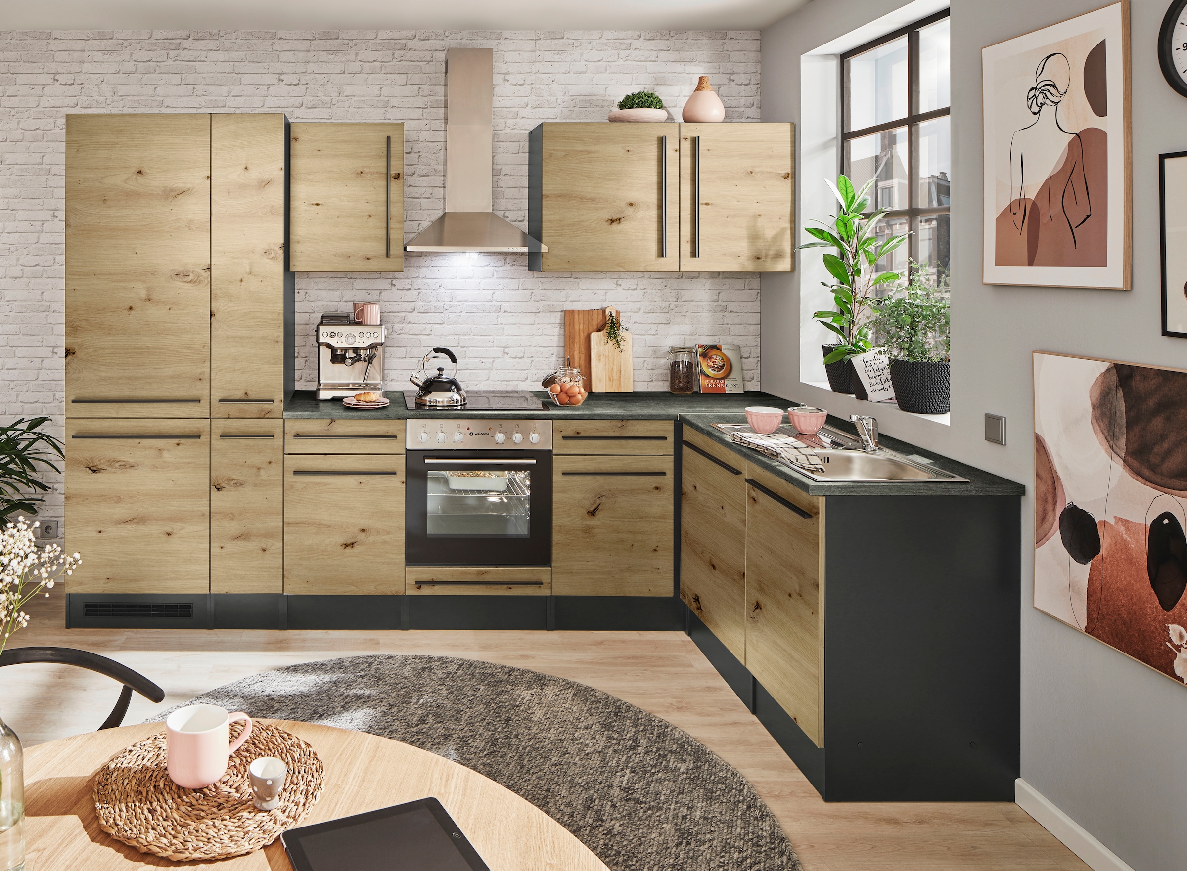 BASIC by Balculina Winkelküche »Jazz« Stellbreite 310x175 cm, wahlweise mit E-Geräten