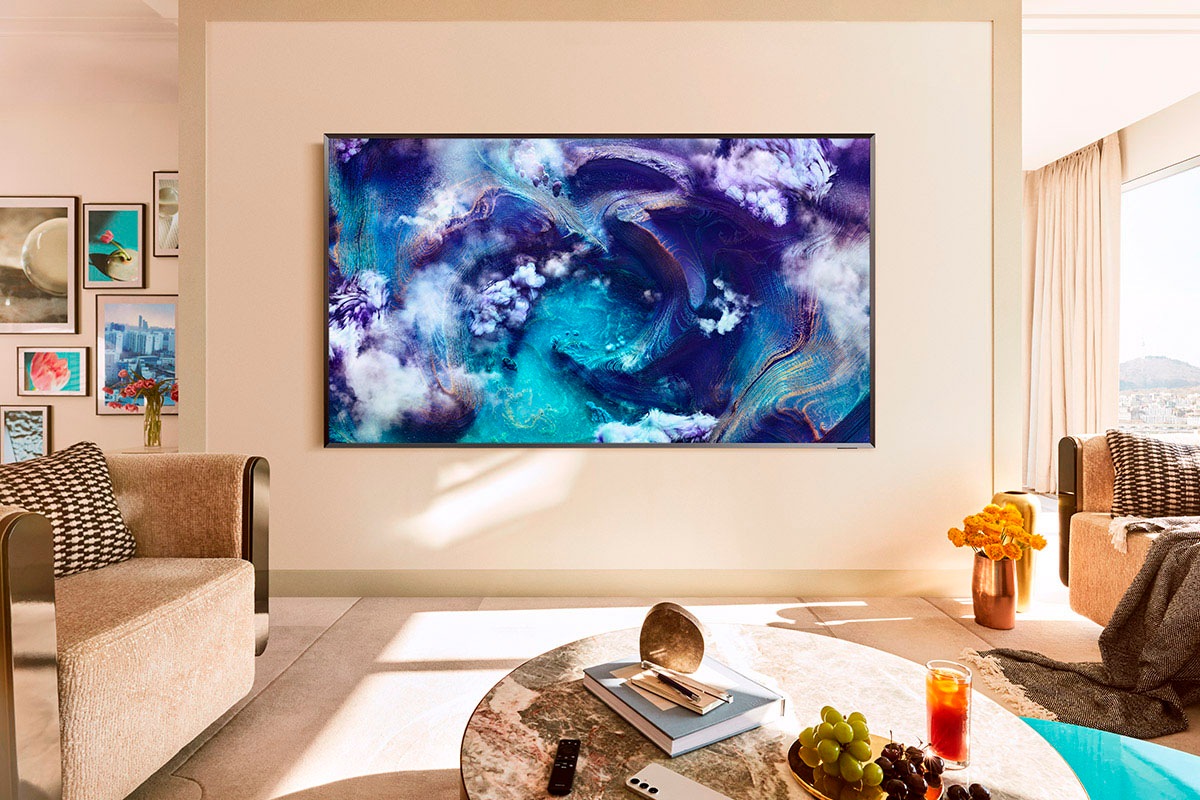 Samsung QLED-Fernseher »GQ85QN900FT«, 8K Ultra HD, Smart-TV, 8K AI Upscaling Pro & Glare Free, Metal Frame Design, Art Store