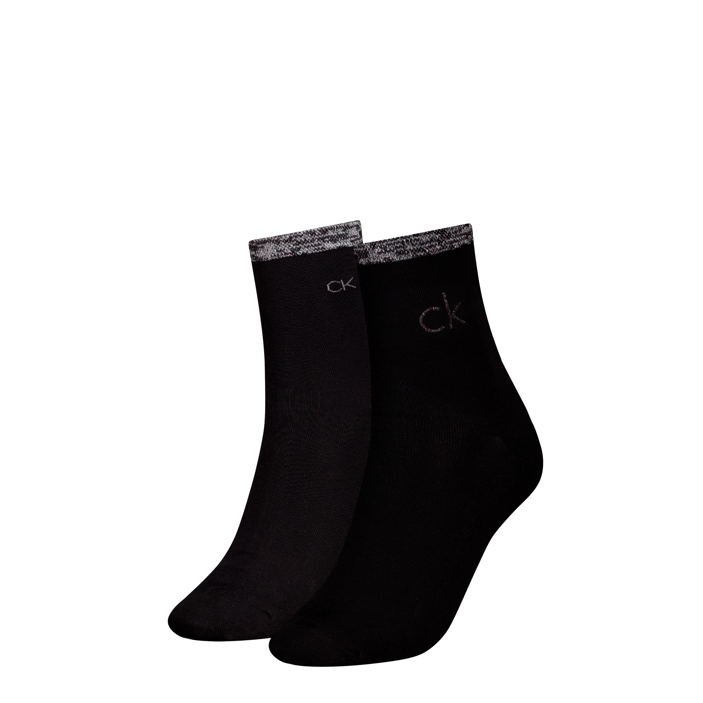 Calvin Klein Jeans Socken »CK WOMEN SHORT SOCK 2P SHINY LOGO«, (2 Paar), 1x mit Glitzer-Logo