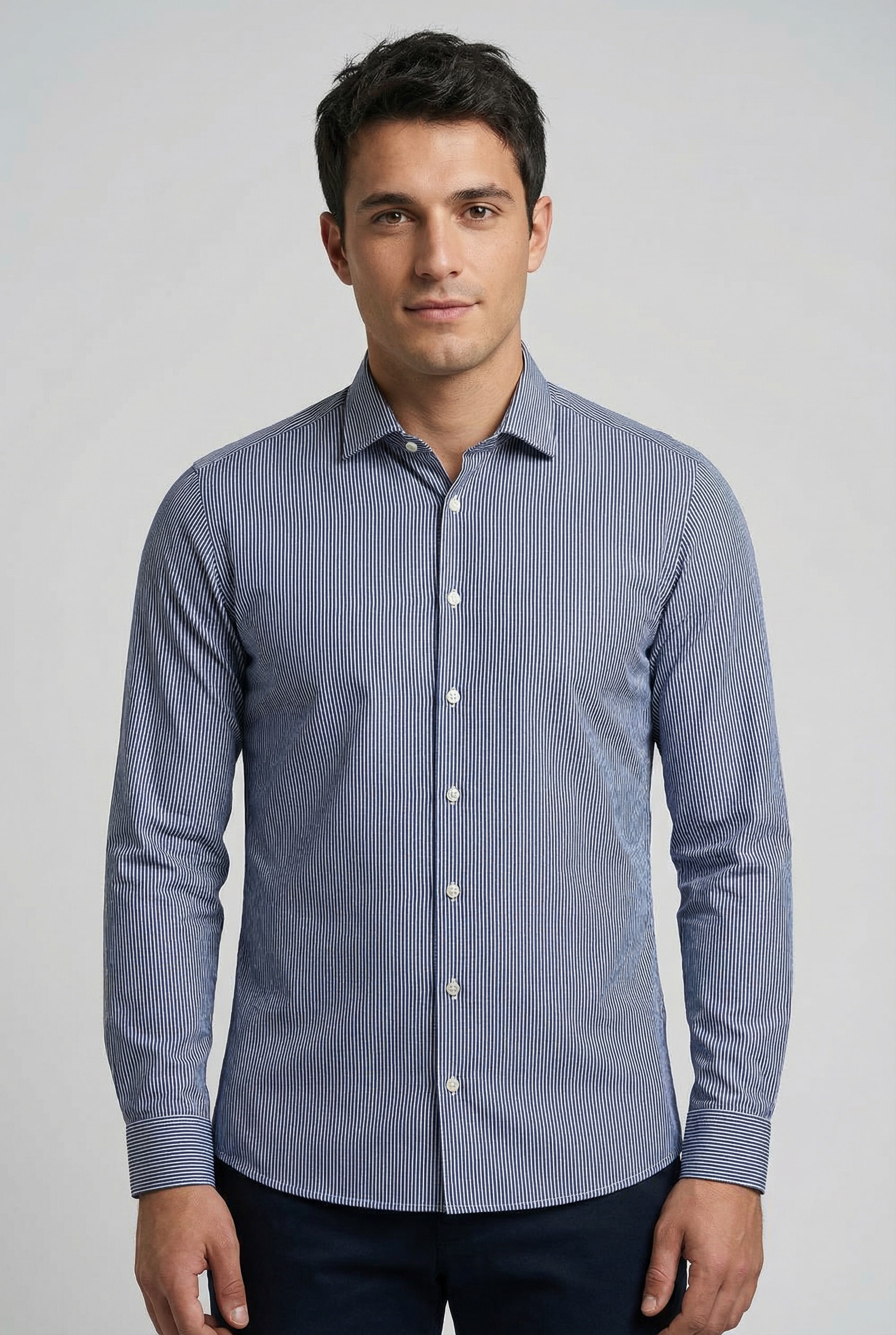 DESOTO Langarmhemd »Casual Kent 1/1« Jerseyhemd, Kentkragen, Slim Fit